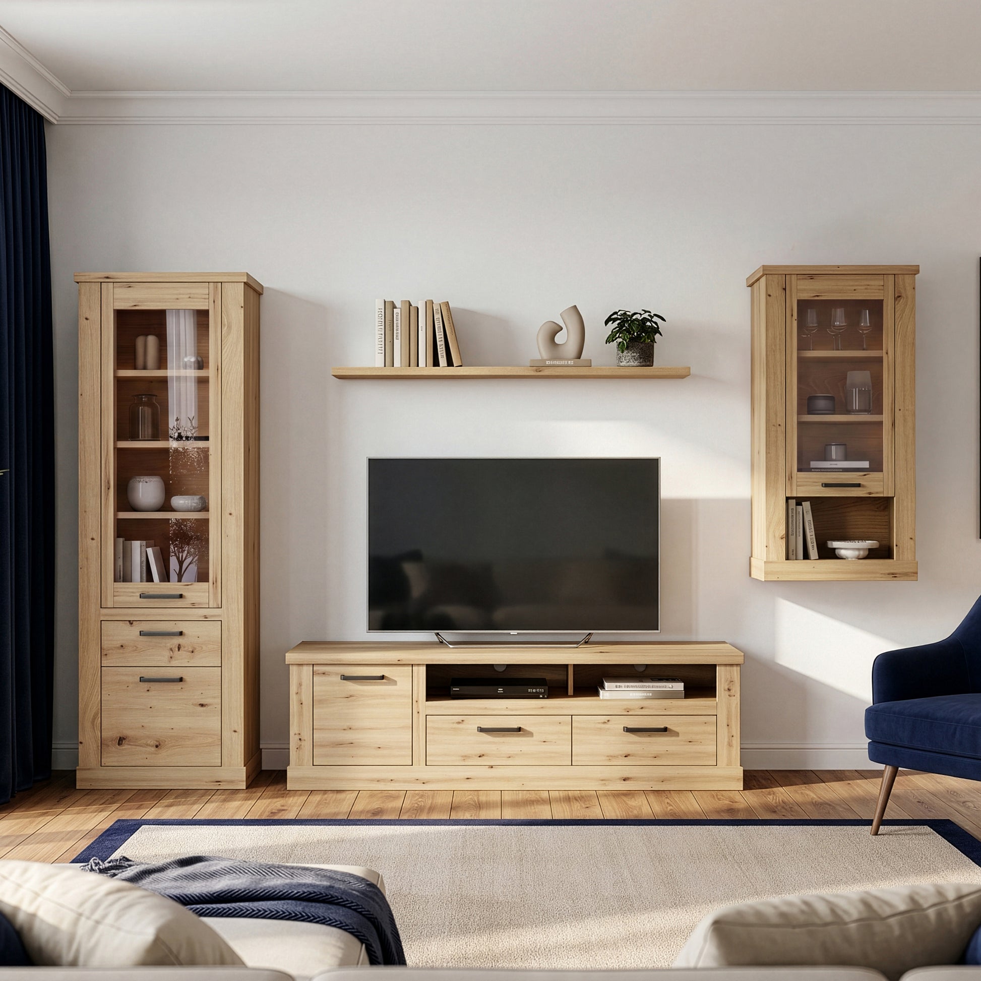 Corona Narrow Display Cabinet in Artisan Oak
