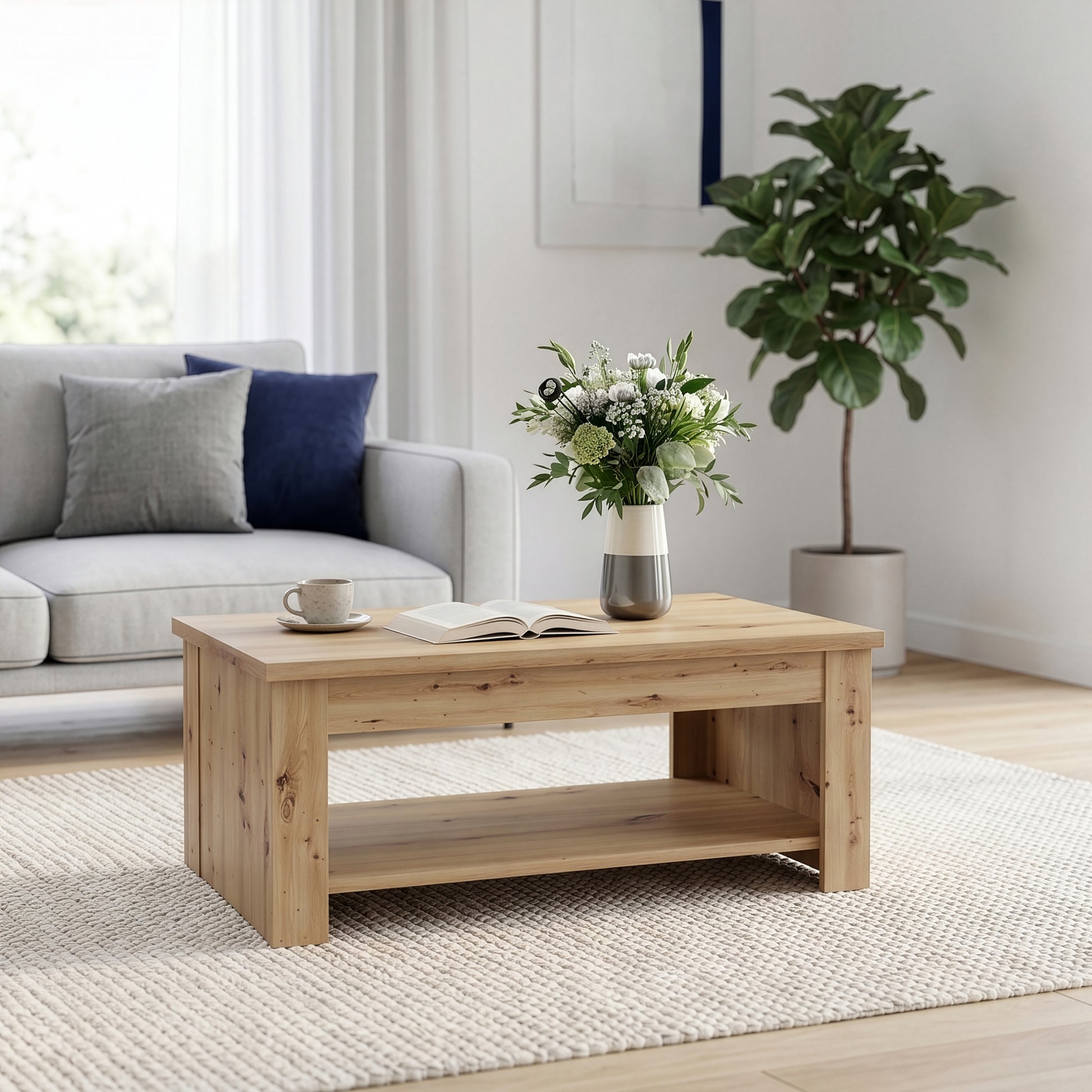 Corona Rising Coffee Table in Artisan Oak