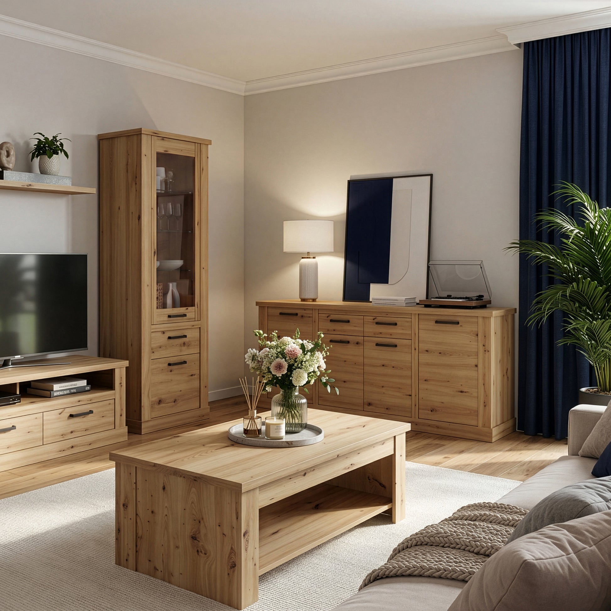 Corona Rising Coffee Table in Artisan Oak