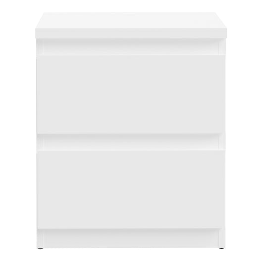 Edmore 2 Drawer Bedside Table in White