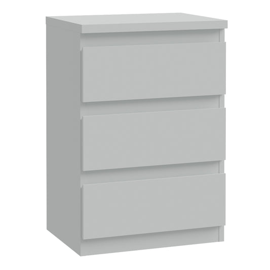 Edmore 3 Drawer Bedside Chest in Light Grey