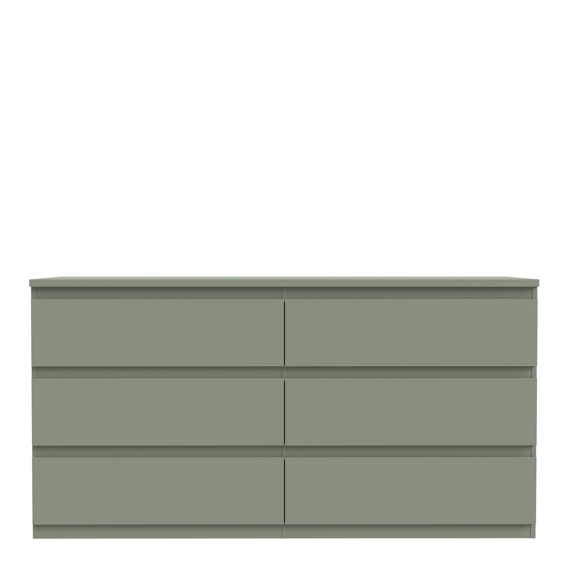 Edmore 6 Drawer Wide Chest in Sage Green