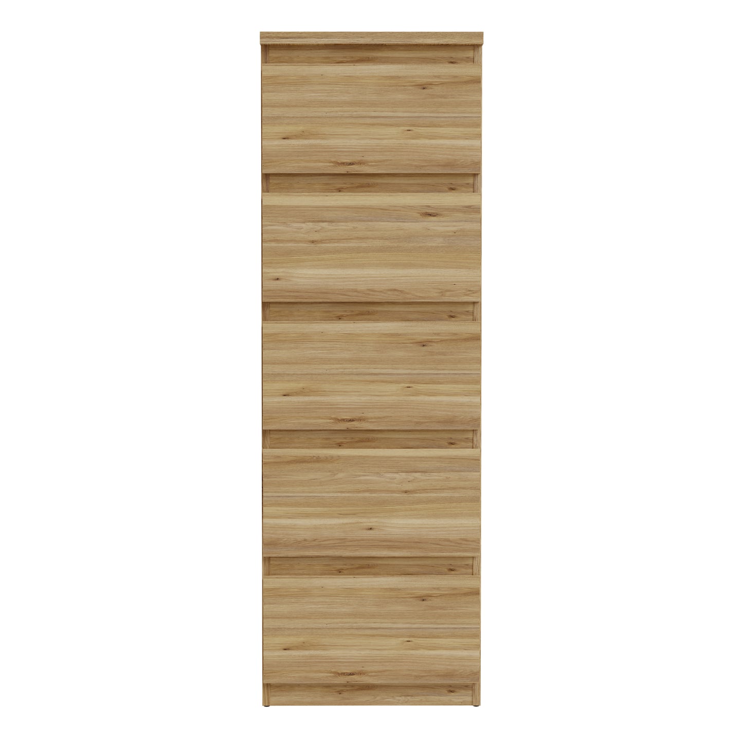 Edmore 5 Drawer Tall Narrow Chest in Mauvella Oak