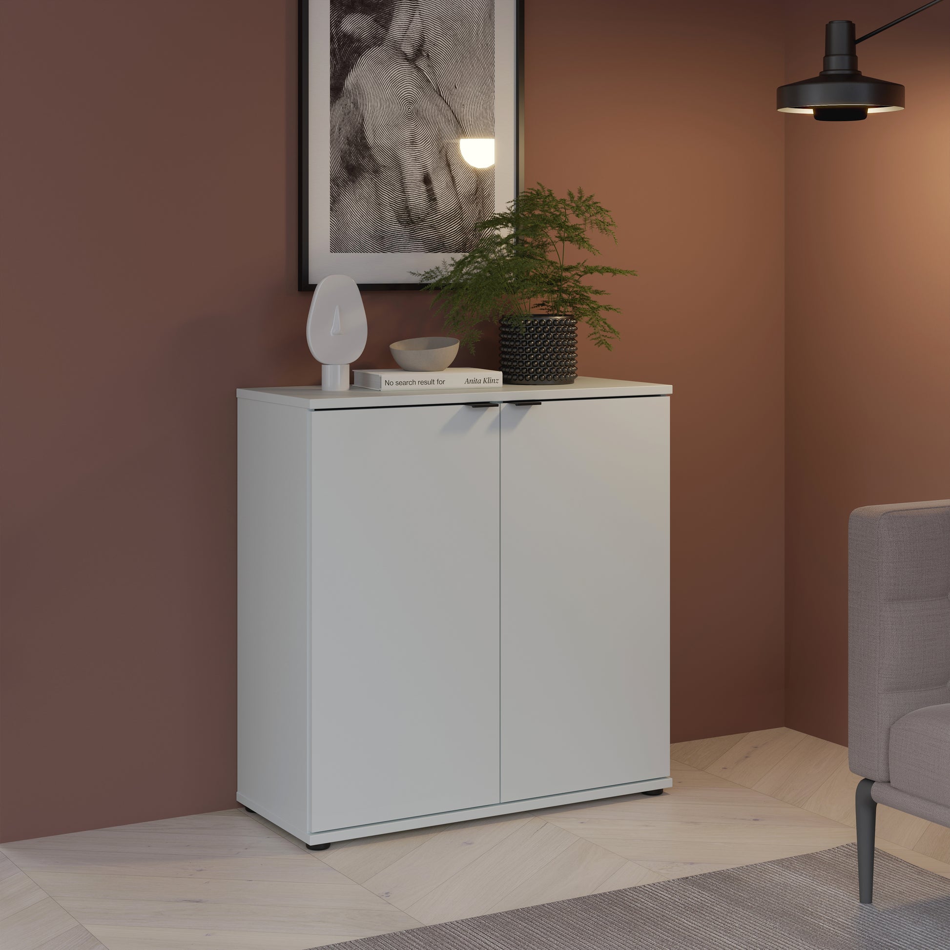 Ganymede 2 Door Cupboard in Light Grey