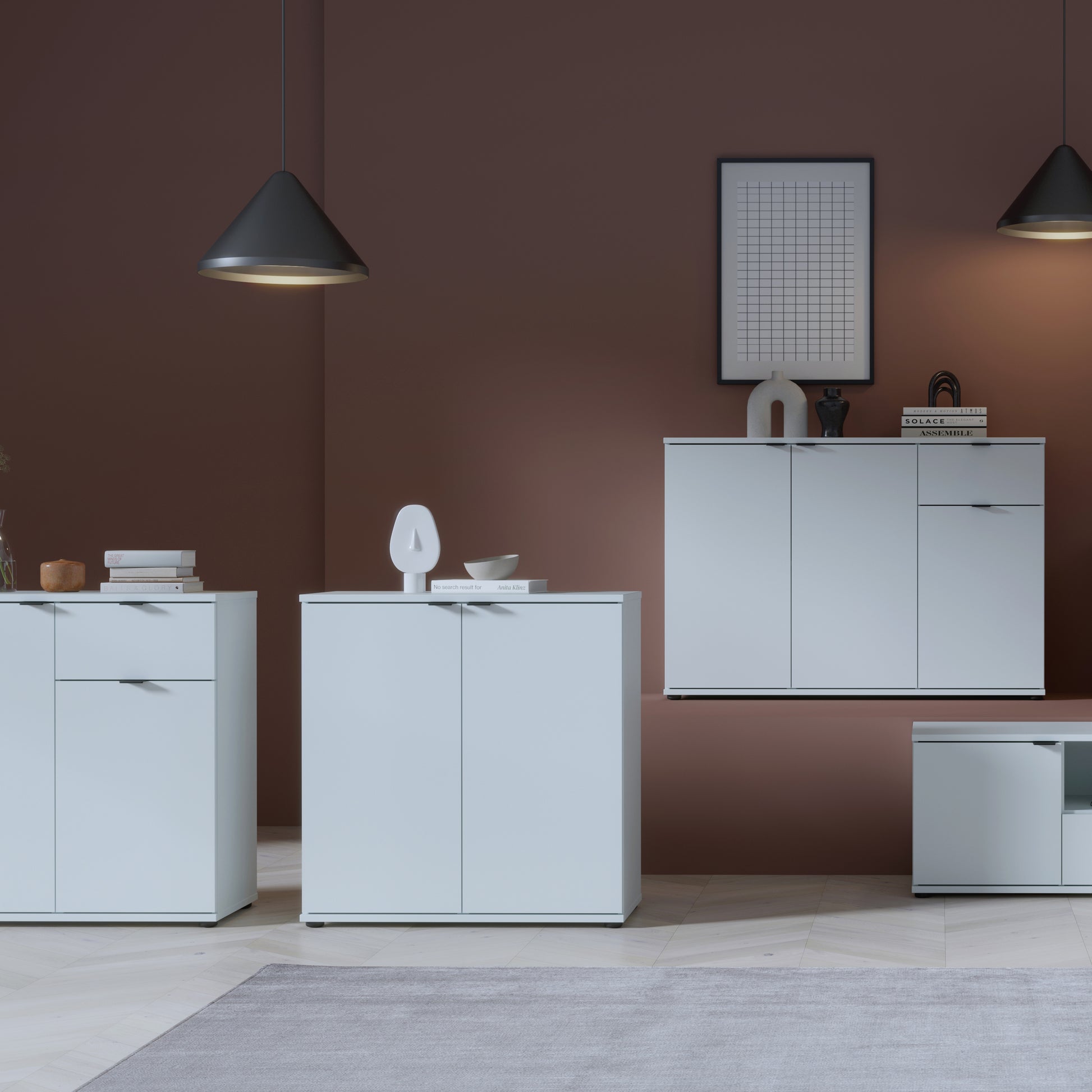 Ganymede 2 Door Cupboard in Light Grey