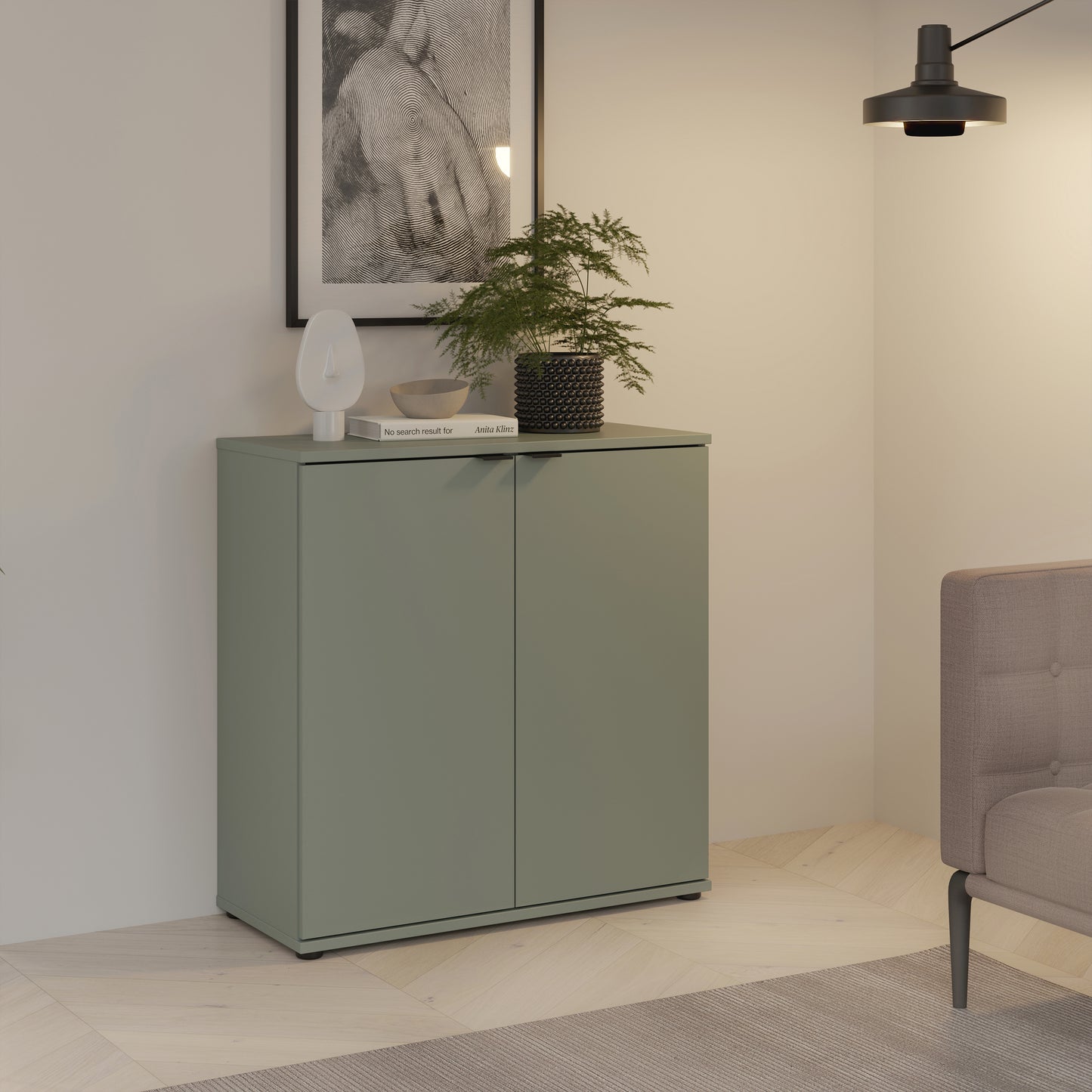 Ganymede 2 Door Cupboard in Sage Green