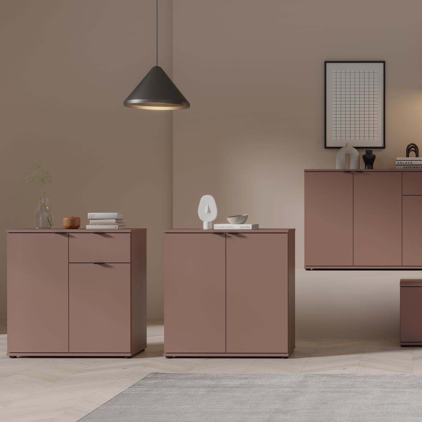 Ganymede 2 Door Cupboard in Terracotta