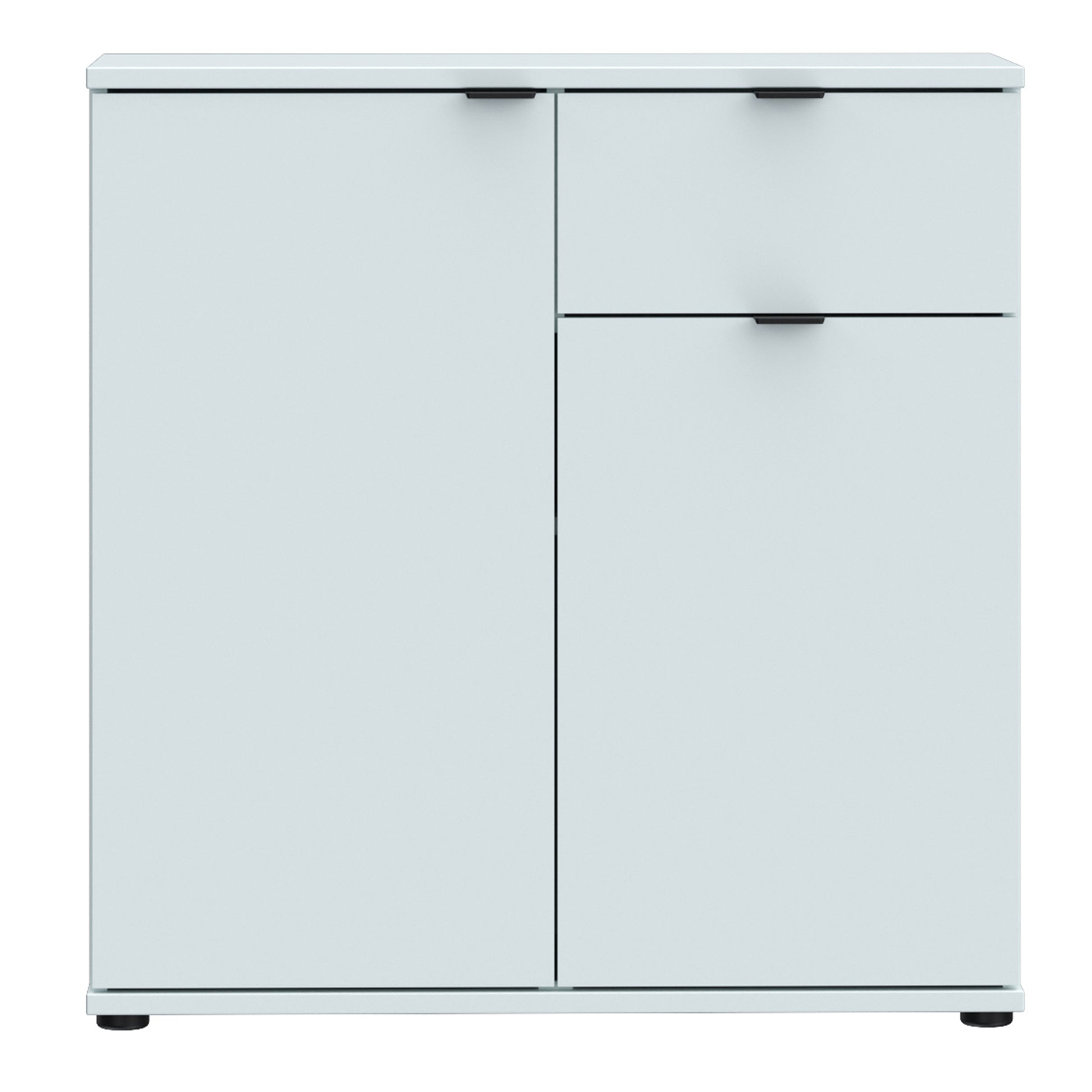 Ganymede 2 Door Cupboard with Drawer and Top Lip Detail in Light Grey