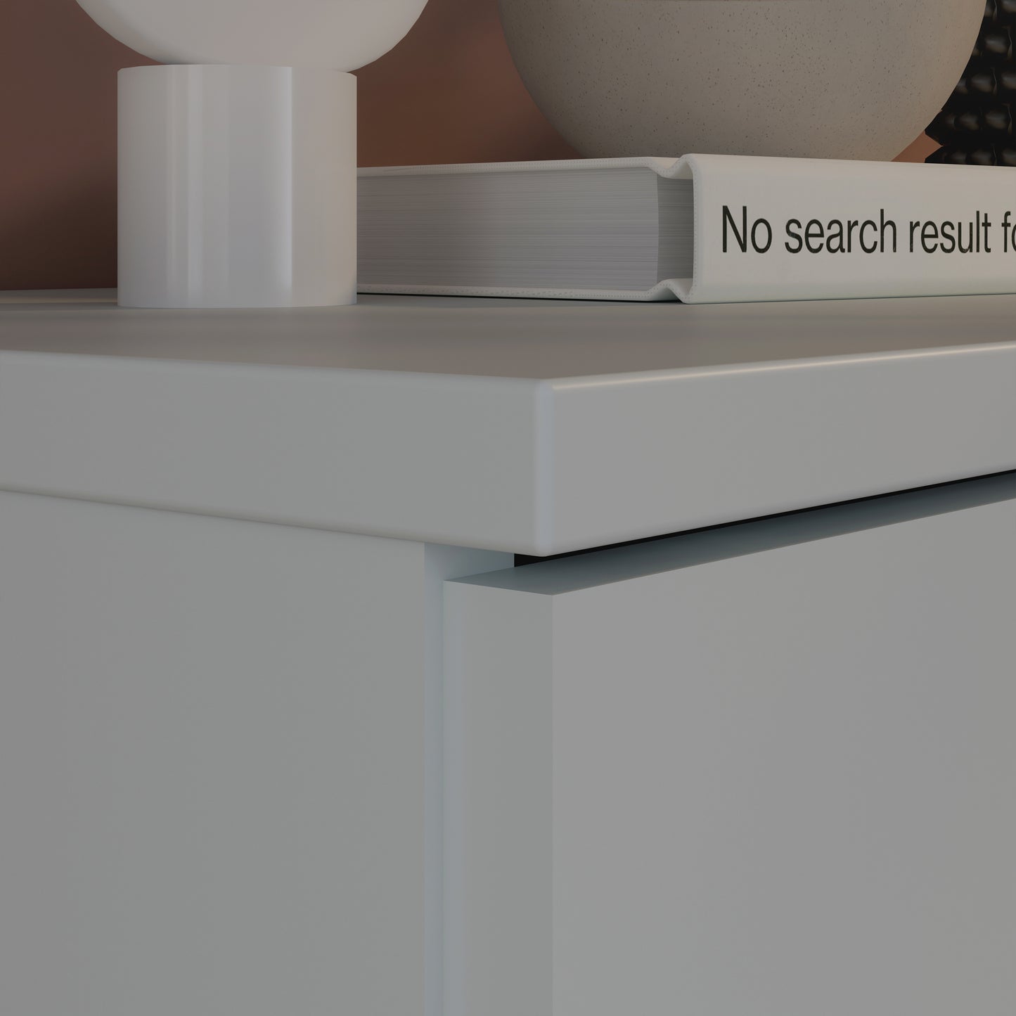 Ganymede 2 Door Cupboard with Drawer and Top Lip Detail in Light Grey