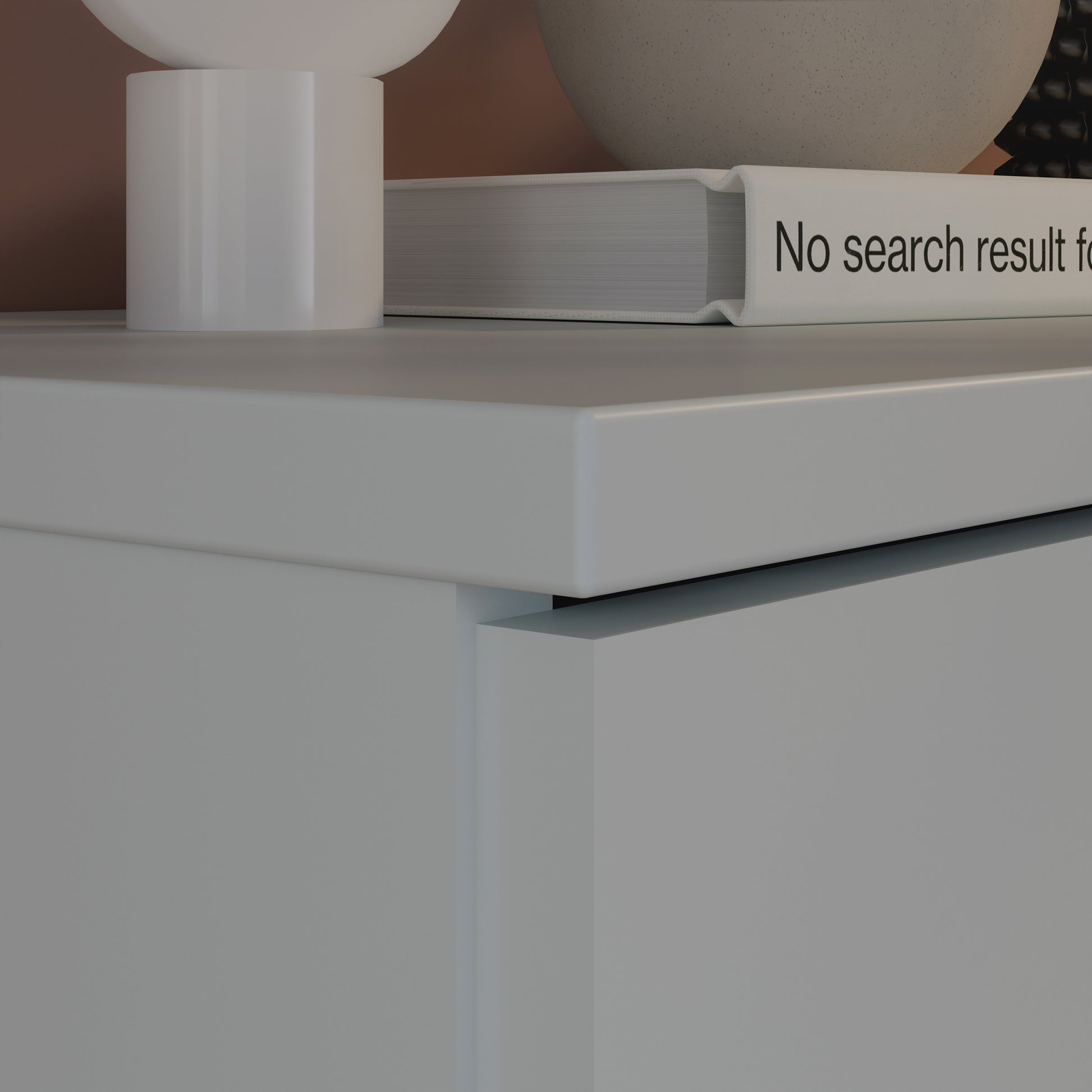 Ganymede 2 Door Cupboard with Drawer and Top Lip Detail in Light Grey