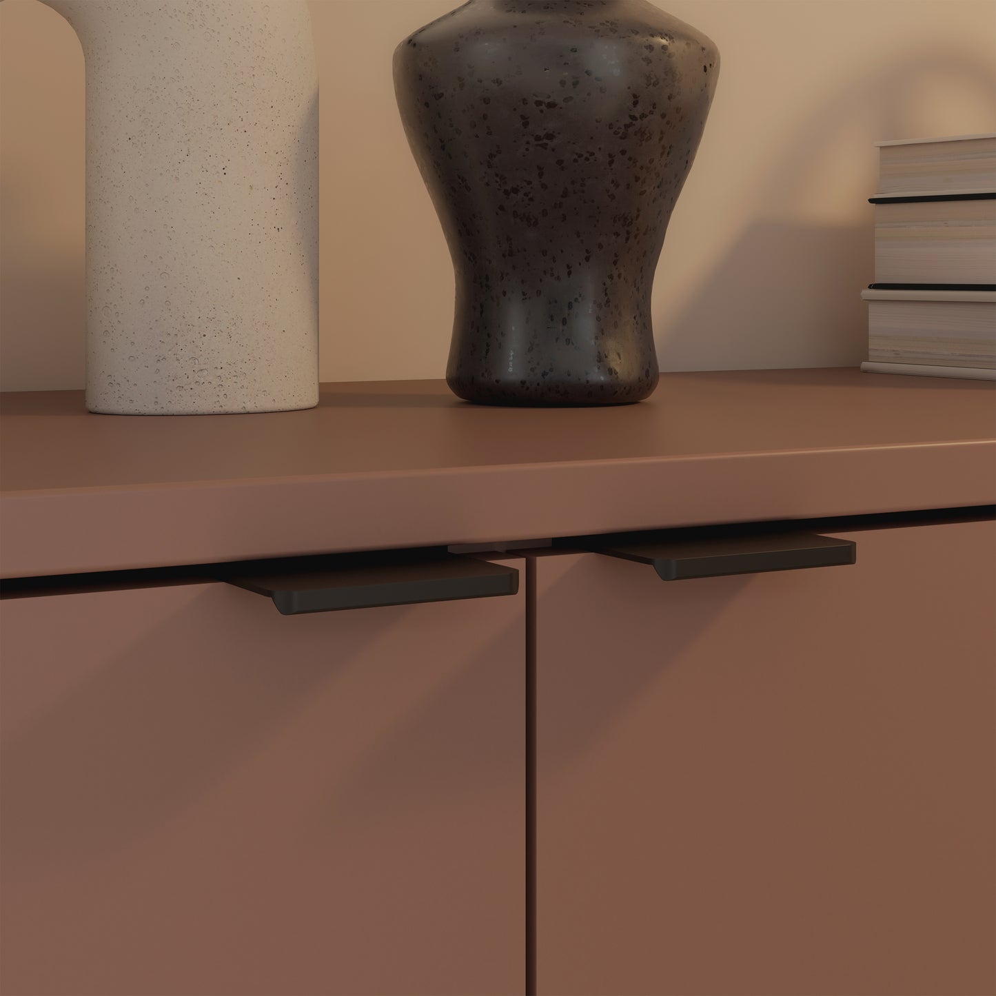 Ganymede 2 Door Cupboard with Drawer in Terracotta
