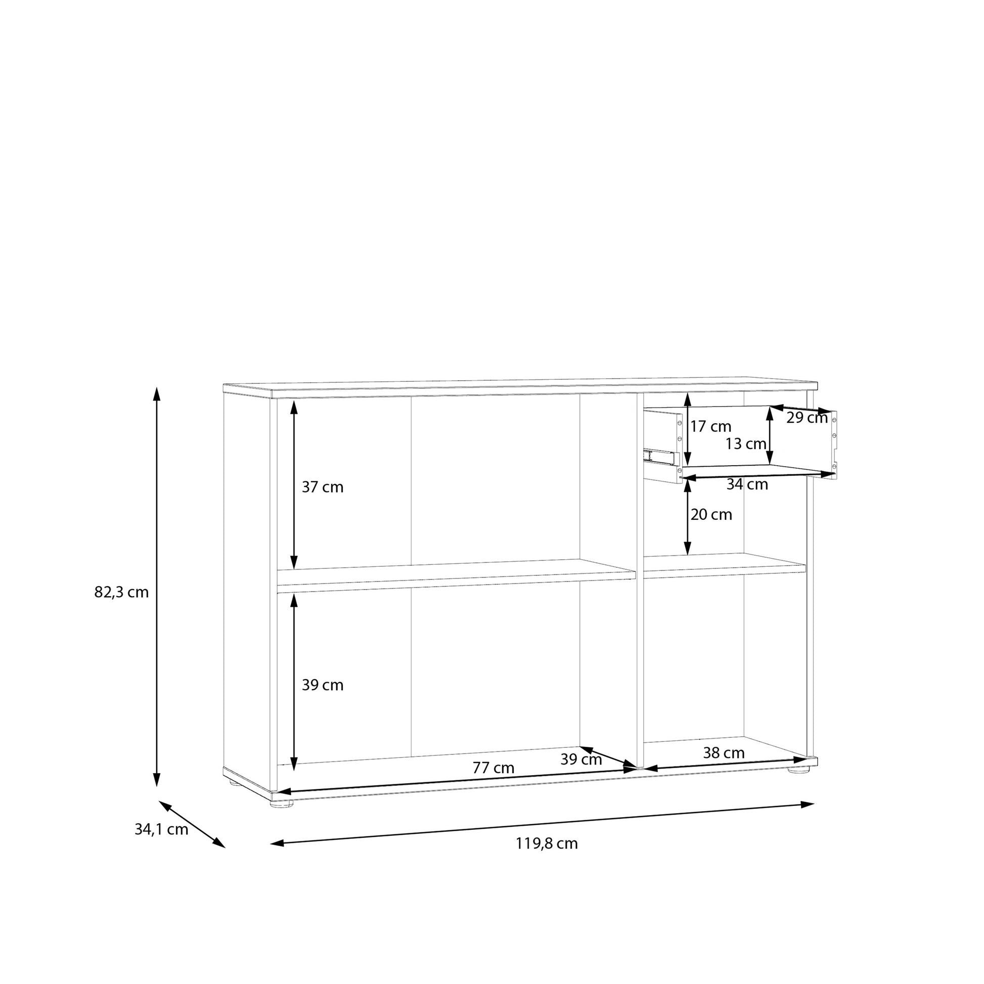 Ganymede Wide 3 Door Cupboard with Drawer in Light Grey