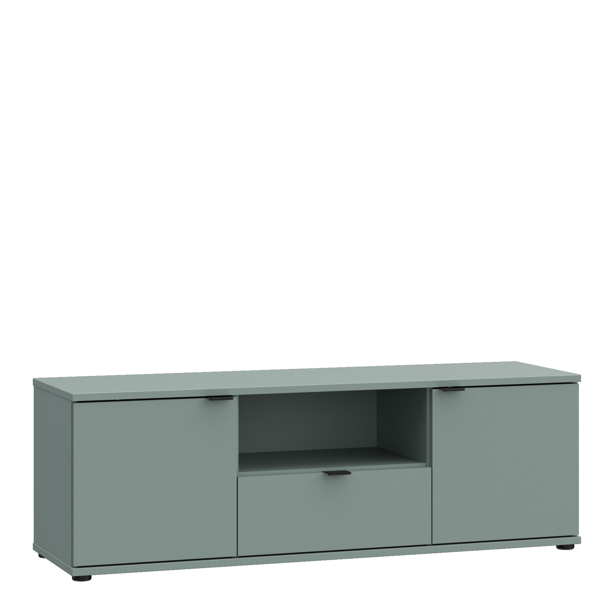 Ganymede Wide TV Unit with Open Shelf & 2 Doors in Sage Green