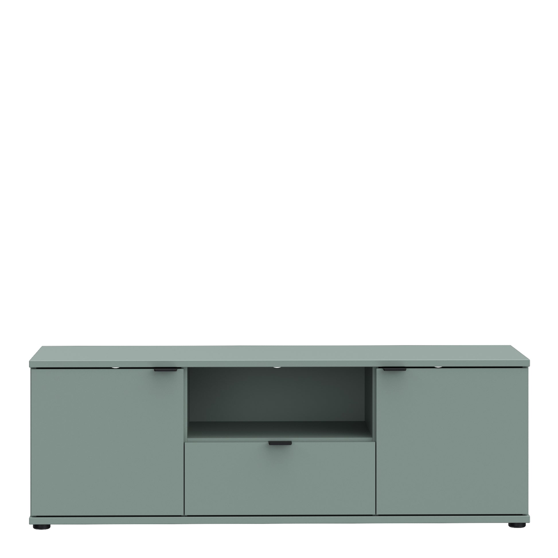 Ganymede Wide TV Unit with Open Shelf & 2 Doors in Sage Green