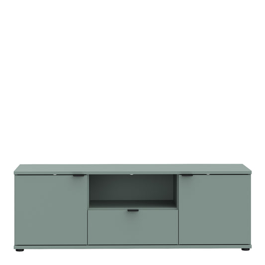 Ganymede Wide TV Unit with Open Shelf & 2 Doors in Sage Green