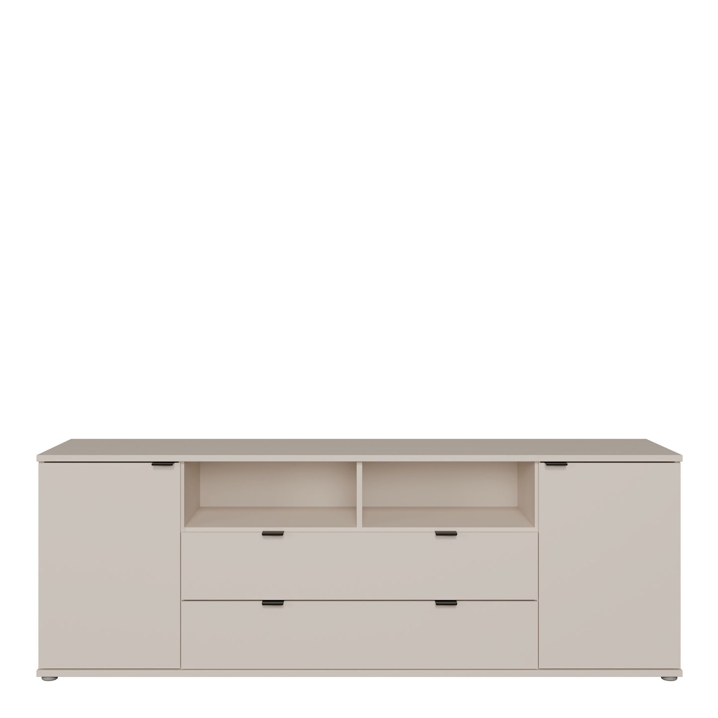 Ganymede Wide TV Unit with Open Shelving, 2 Drawers & 2 Doors in Sand