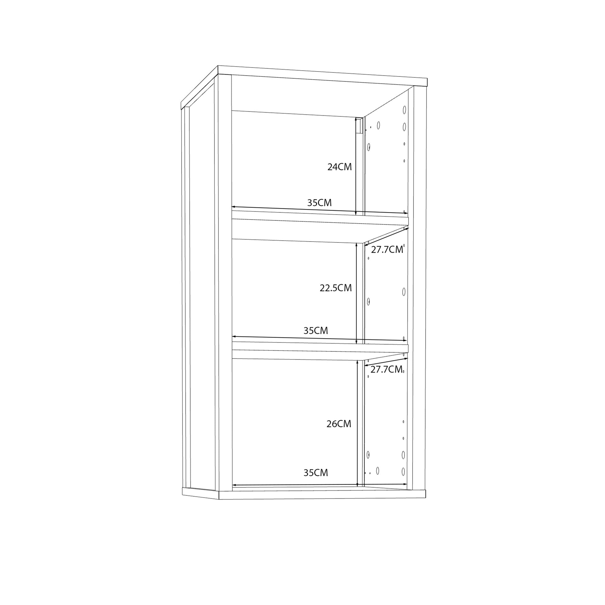 Ipsarion Hanging Cupboard with 1 Door & Silver Handle in White