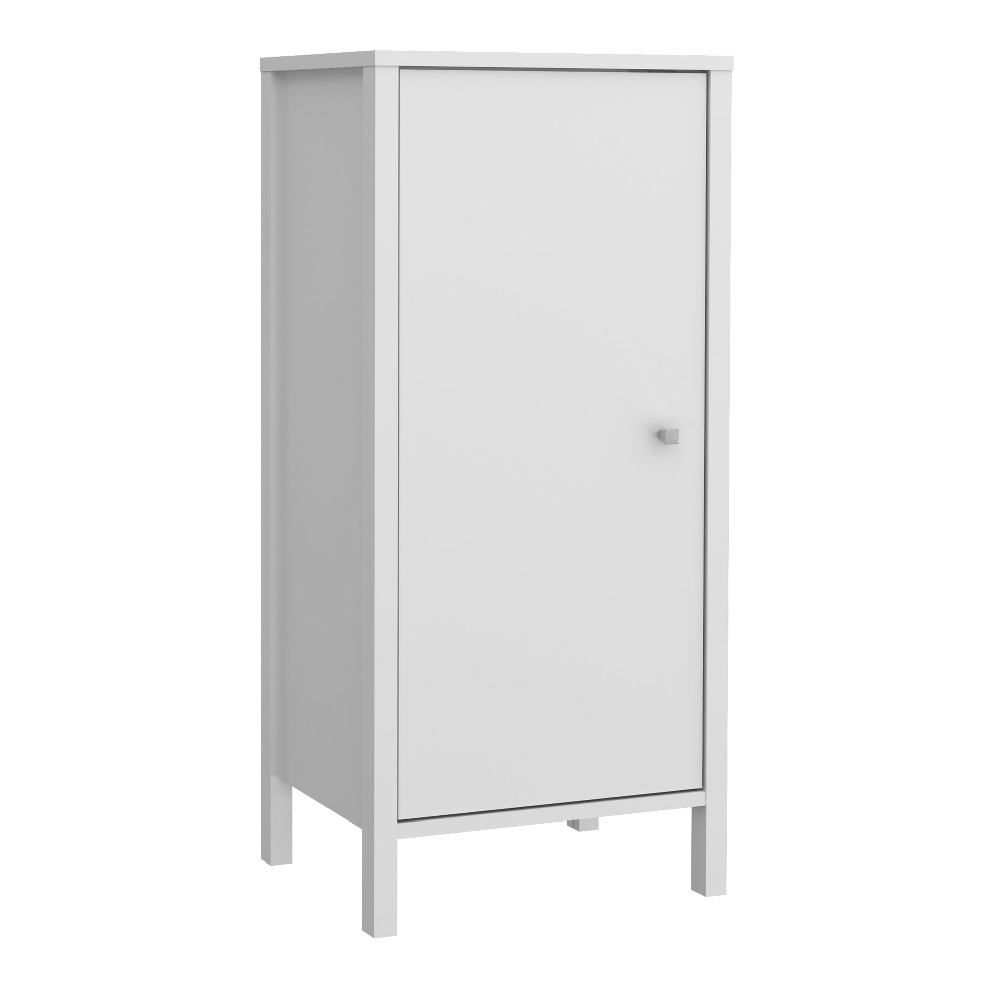 Ipsarion Under Sink Bathroom Storage Unit with 1 Door & Silver Handle in White