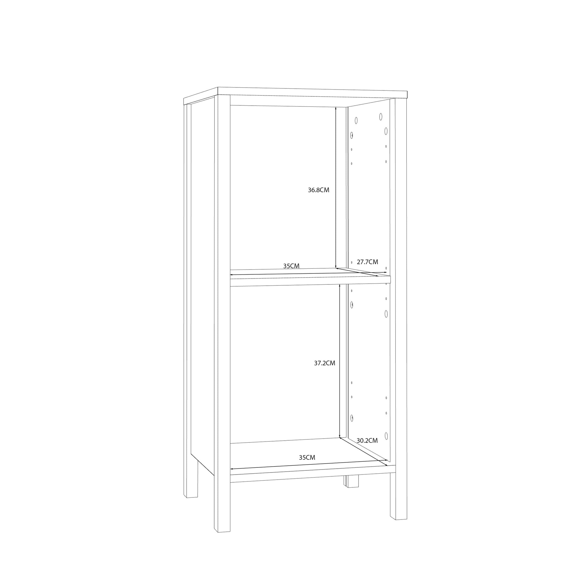 Ipsarion Under Sink Bathroom Storage Unit with 1 Door & Silver Handle in White