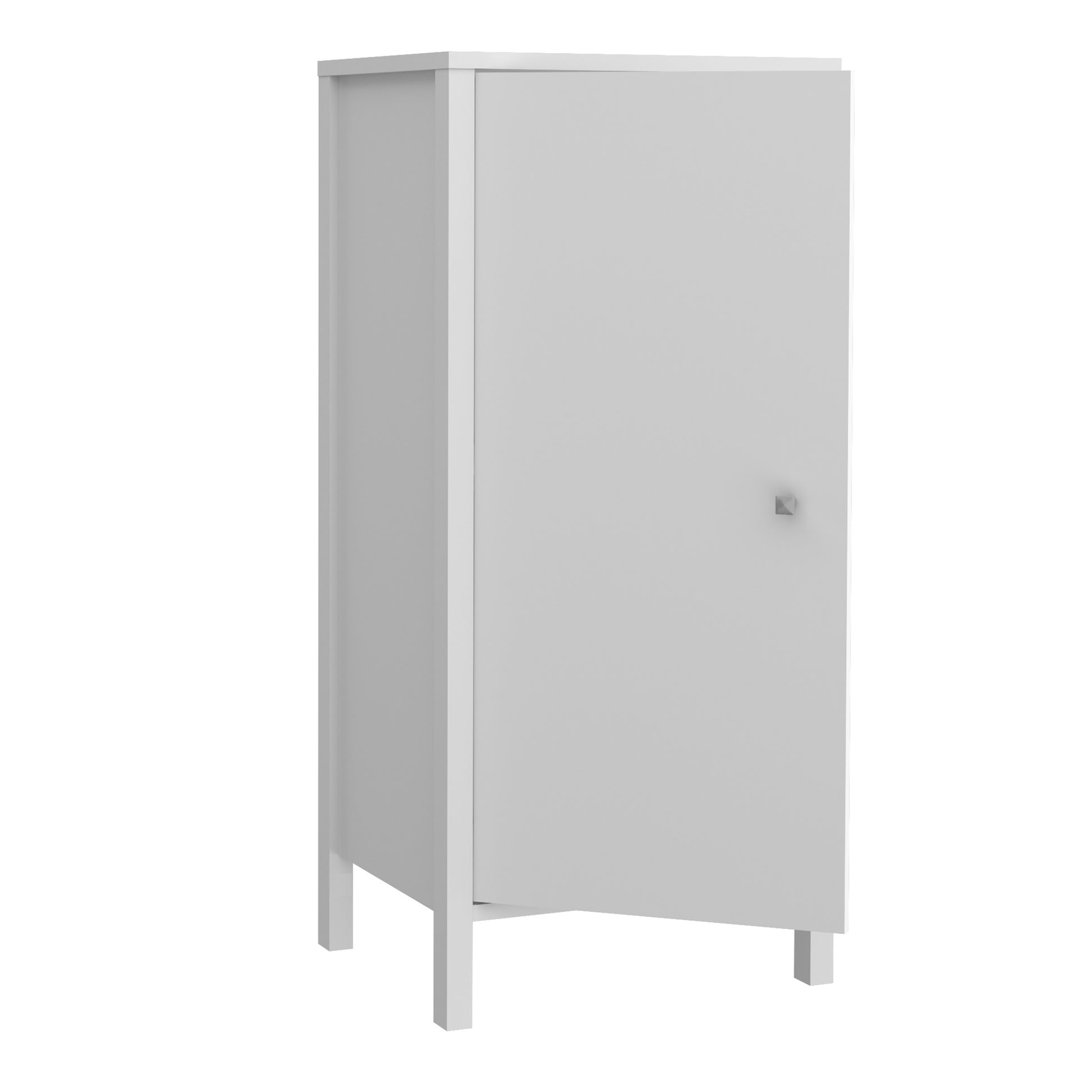 Ipsarion Under Sink Bathroom Storage Unit with 1 Door & Silver Handle in White