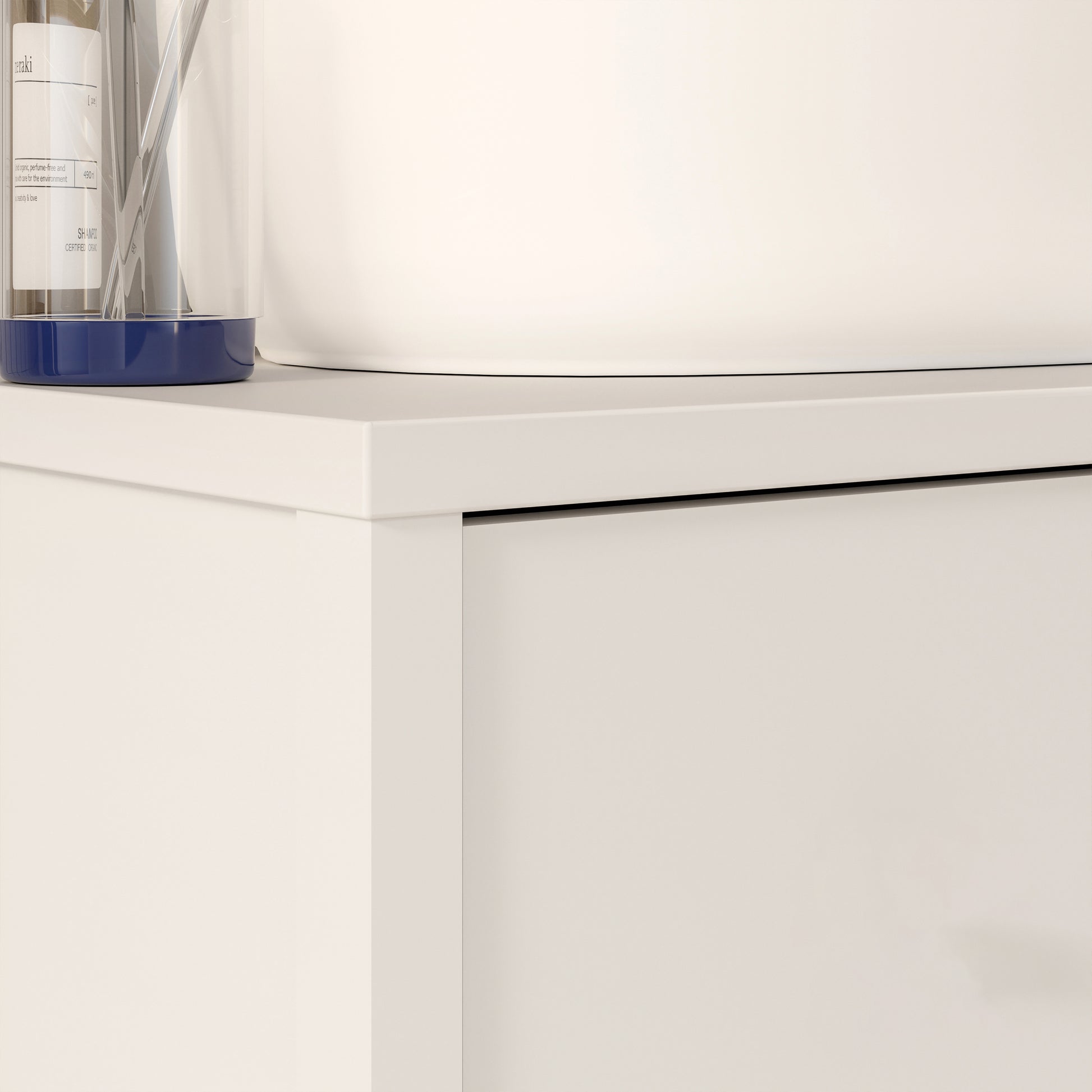 Ipsarion Under Sink Bathroom Storage Unit with 1 Door & Silver Handle in White