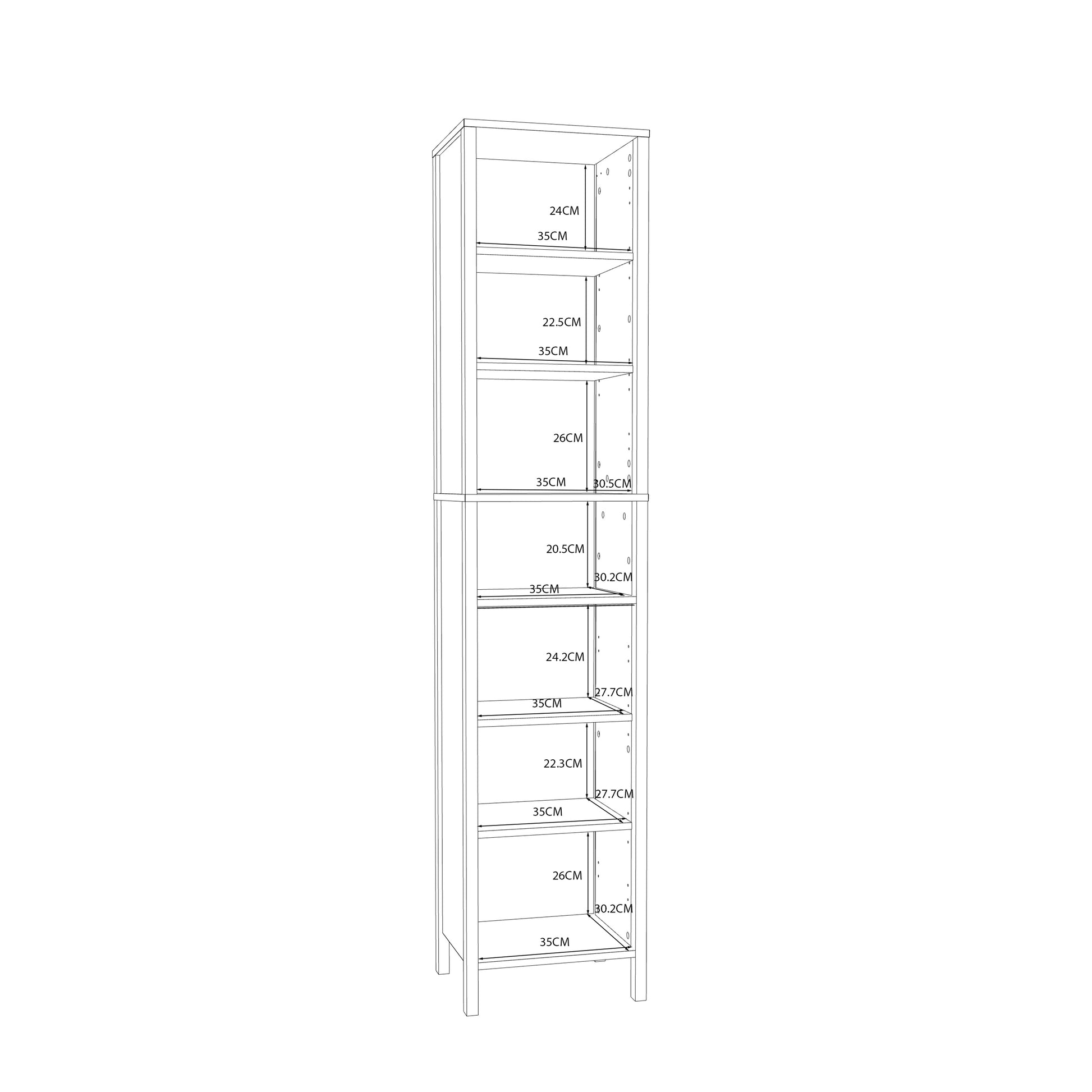 Ipsarion High Cupboard with 2 Doors & Silver Handles in White
