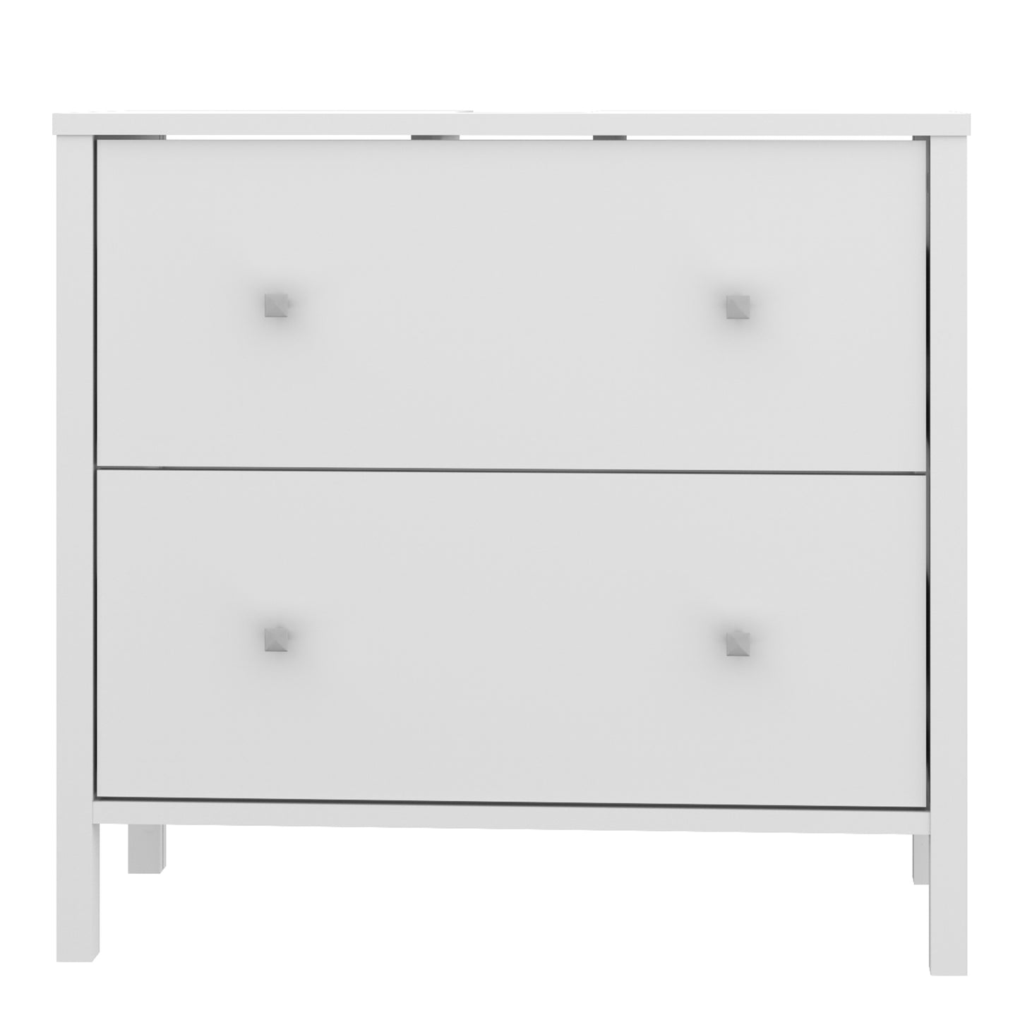 Ipsarion Under Sink Bathroom Storage Unit with 2 Drawers & Silver Handles in White