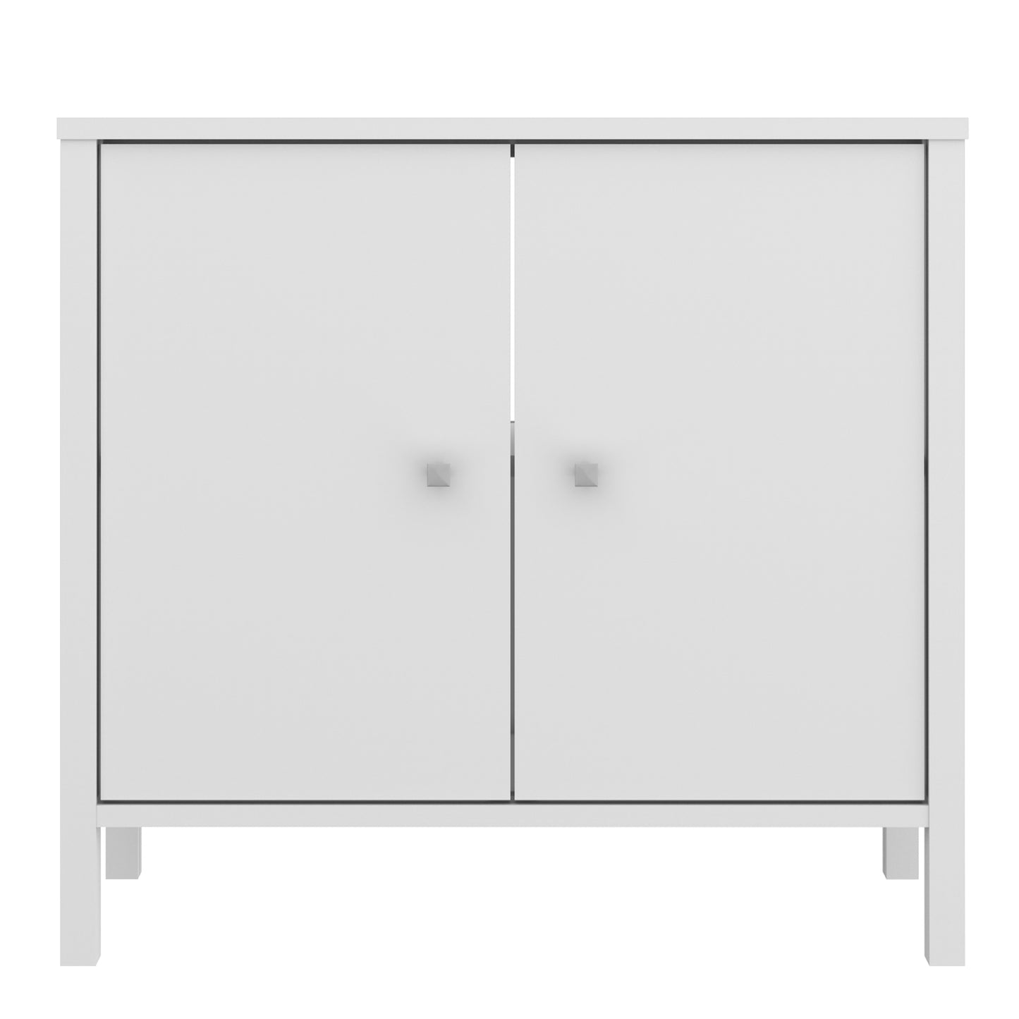 Ipsarion Under Sink Bathroom Storage Unit with 2 Doors & Silver Handles in White