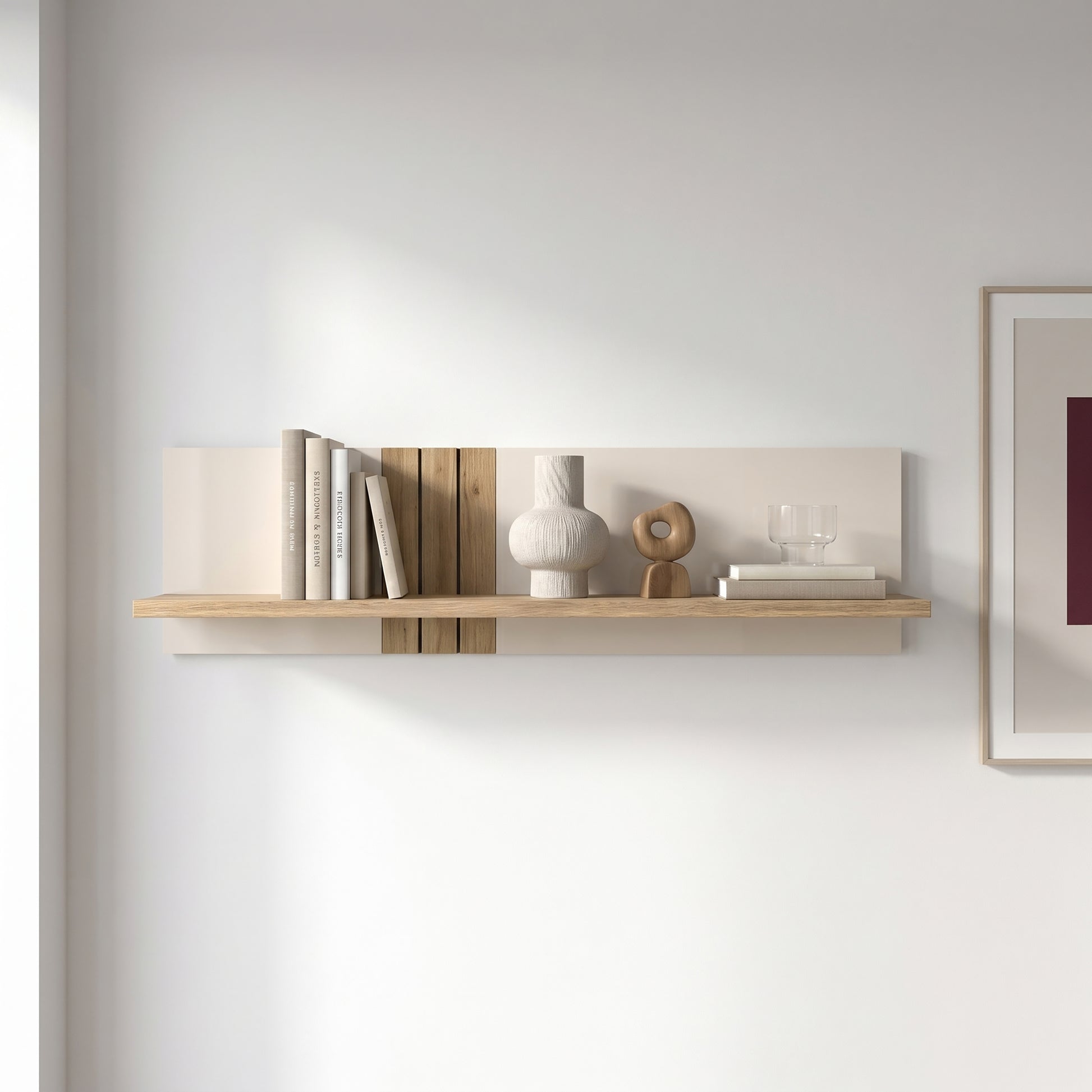 Grafton Wall Shelf In Cream and Oak