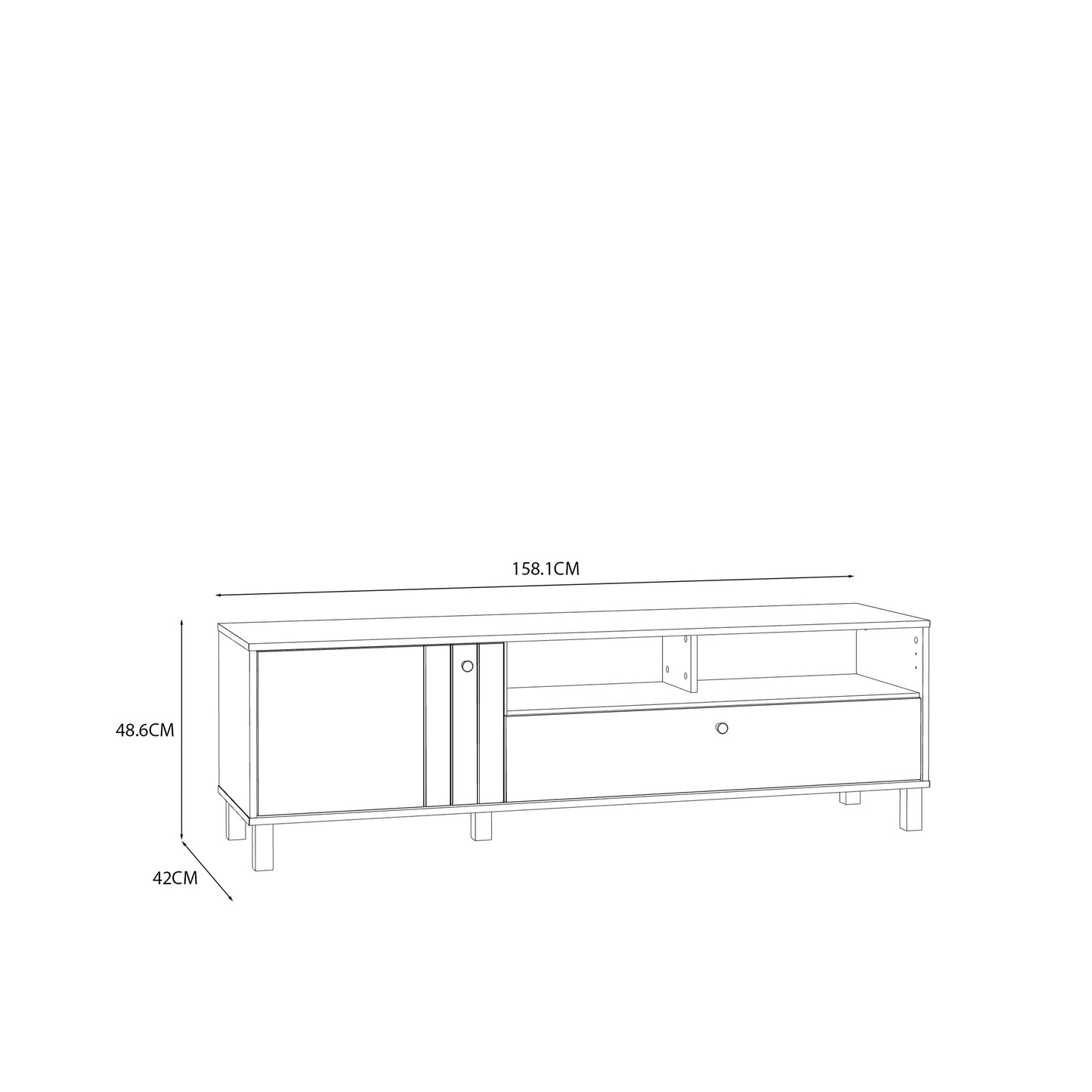 Grafton TV Unit n Cream and Oak