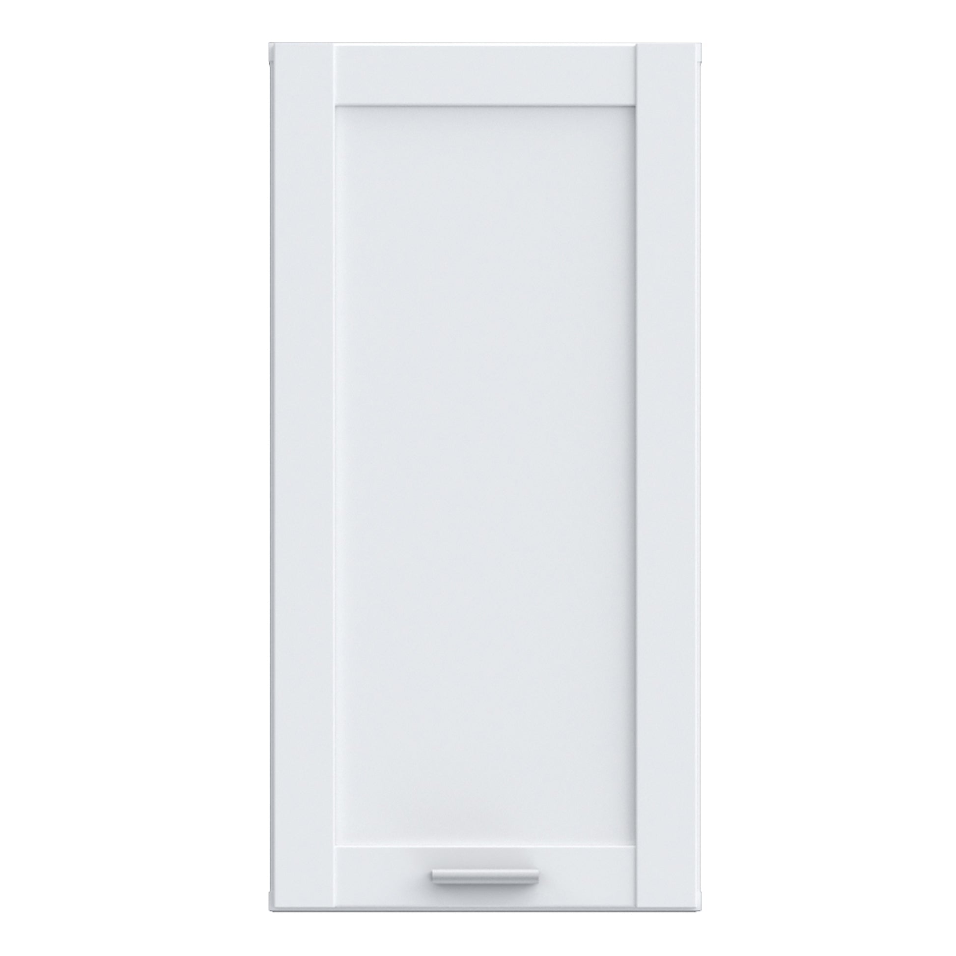 Lokko Hanging Cupboard with 1 Door & Silver Handle in White