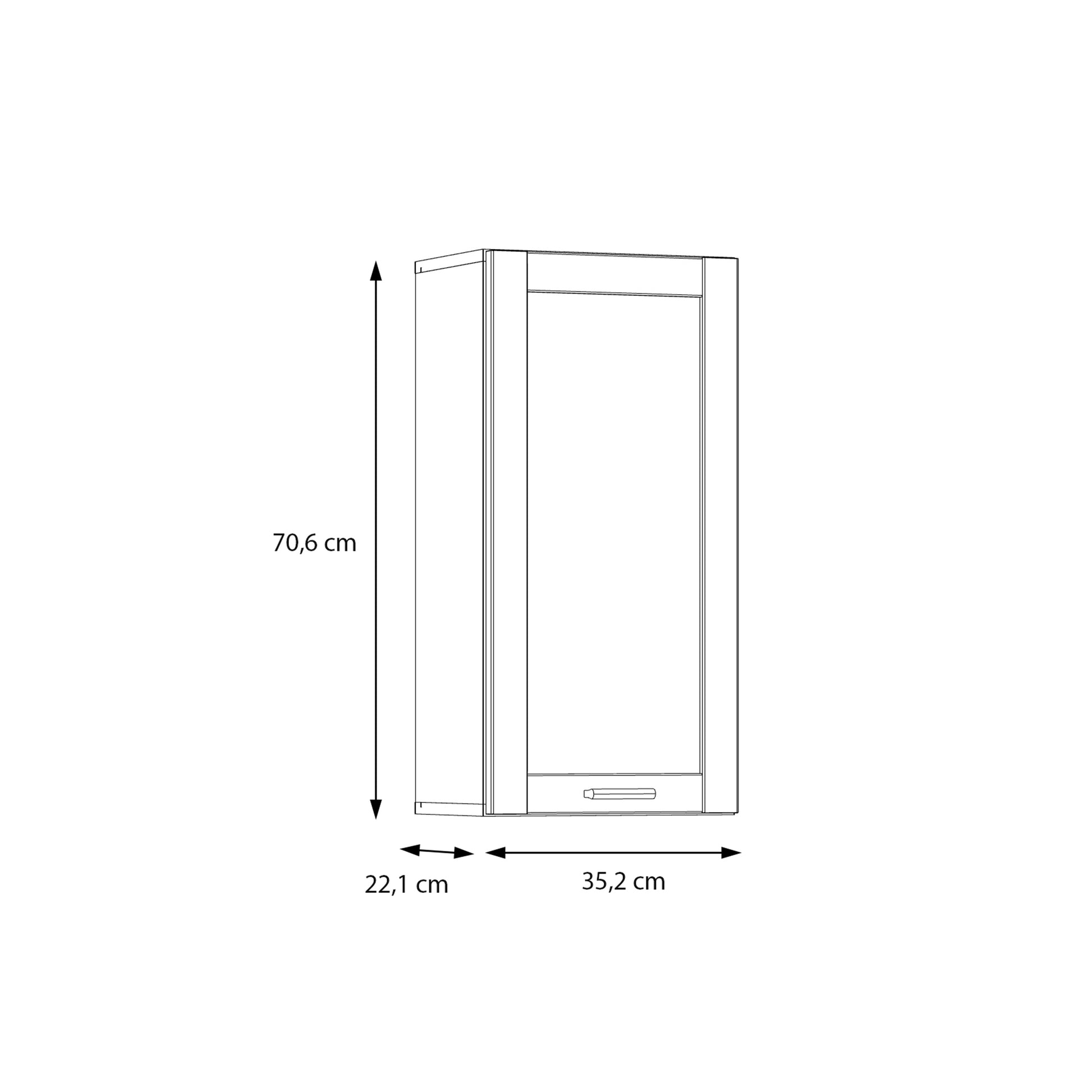 Lokko Hanging Cupboard with 1 Door & Silver Handle in White