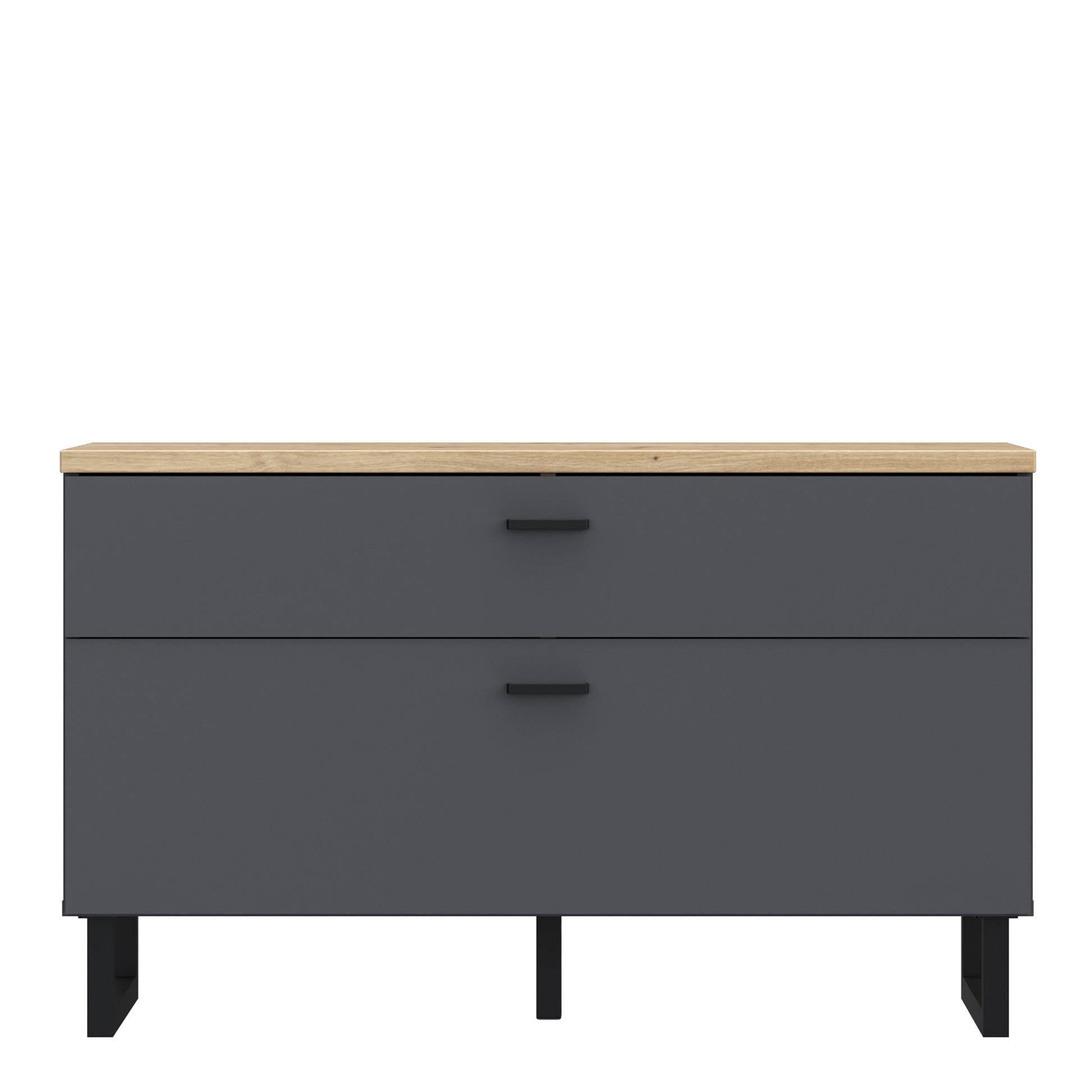 Klara TV Unit with 1 Drawer 1 Flip Door in Grey and Oak