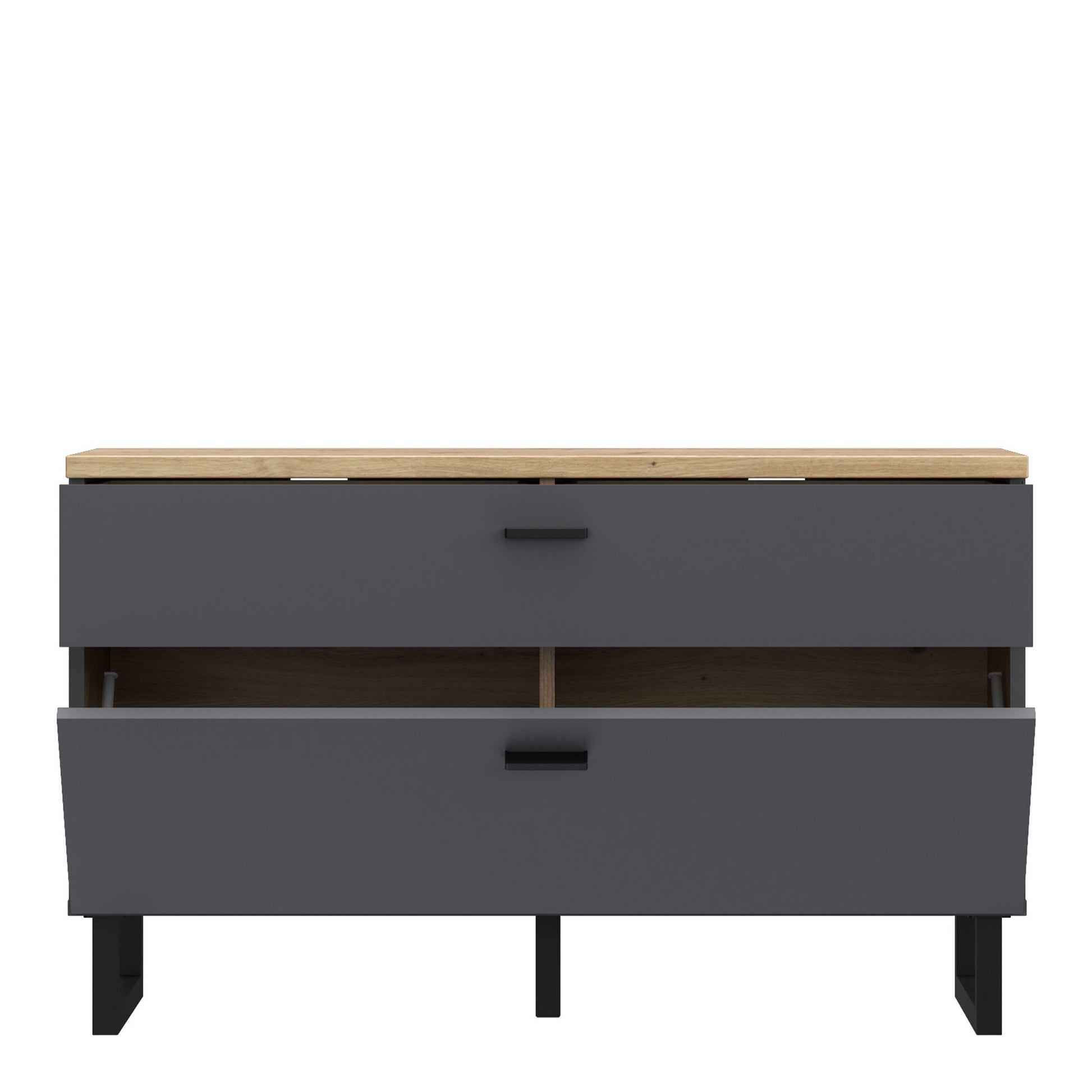 Klara TV Unit with 1 Drawer 1 Flip Door in Grey and Oak