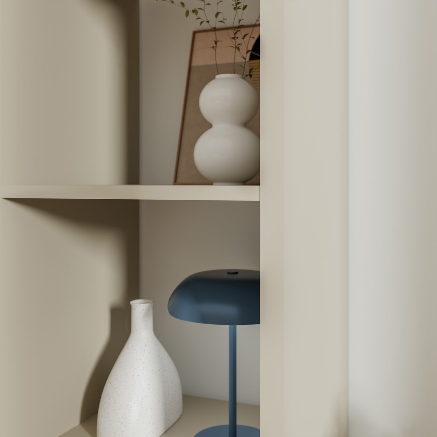 Mauro 3 Shelves Storage Unit in Taupe