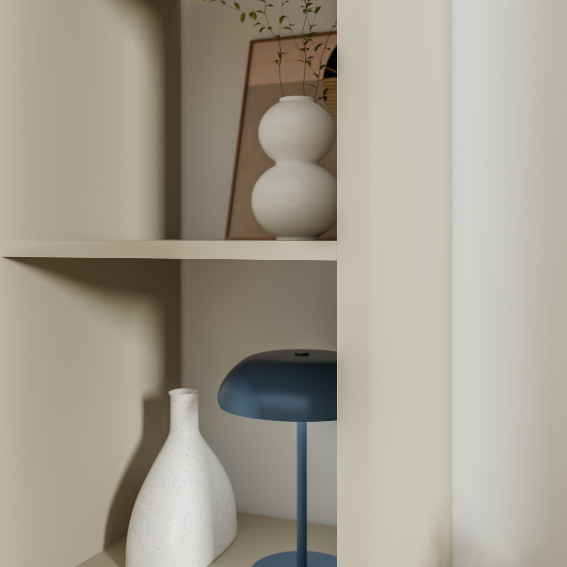 Mauro 3 Shelves Storage Unit in Taupe