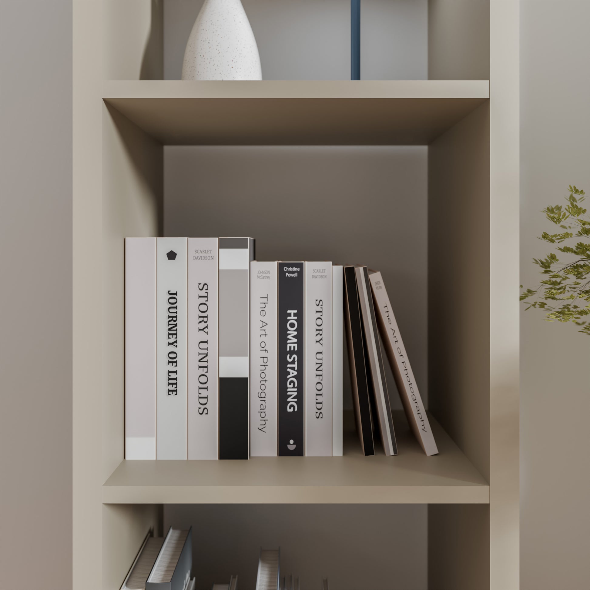 Mauro 3 Shelves Storage Unit in Taupe