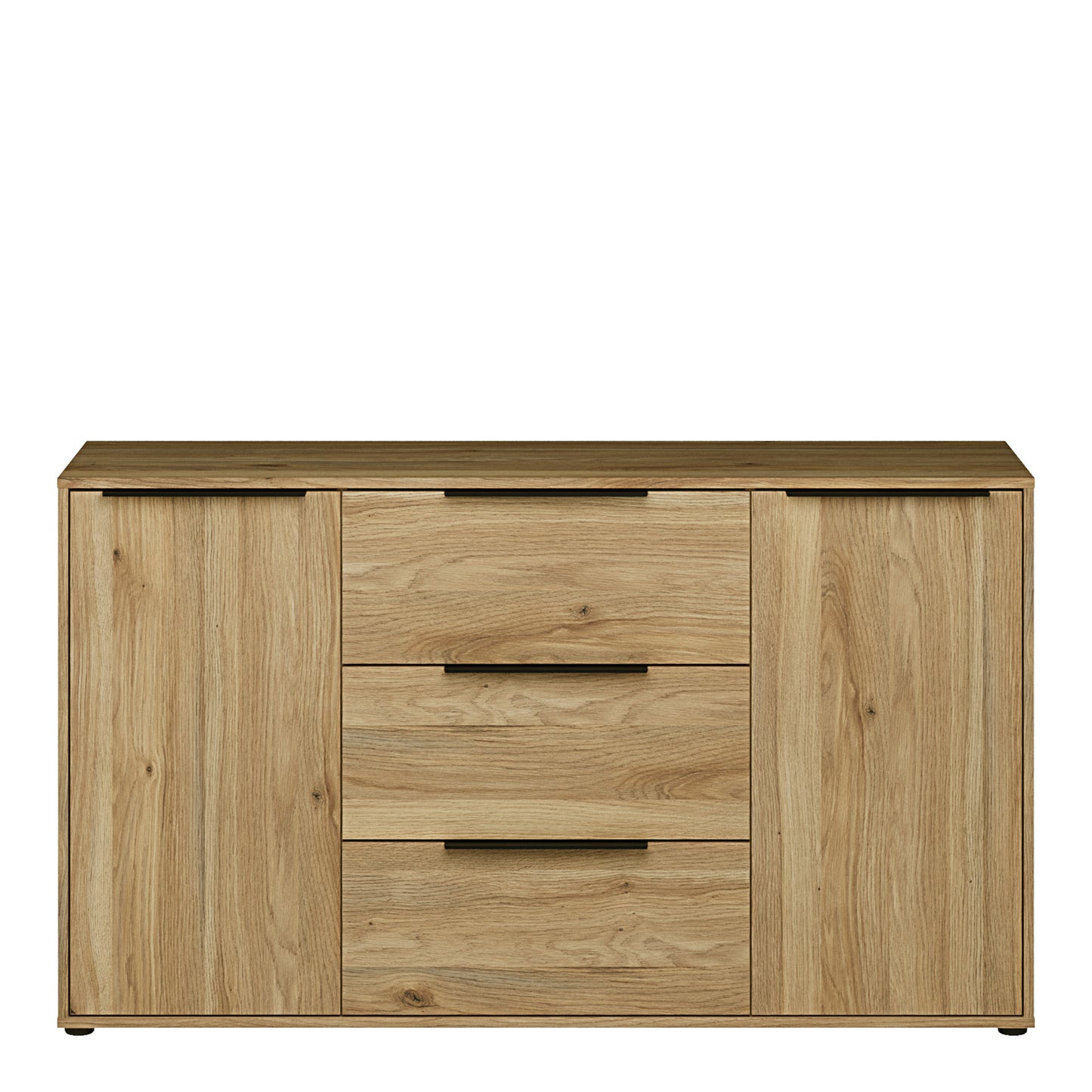 Orkney 3 Drawer Sidebaord with 2 Doors in Mauvella Oak