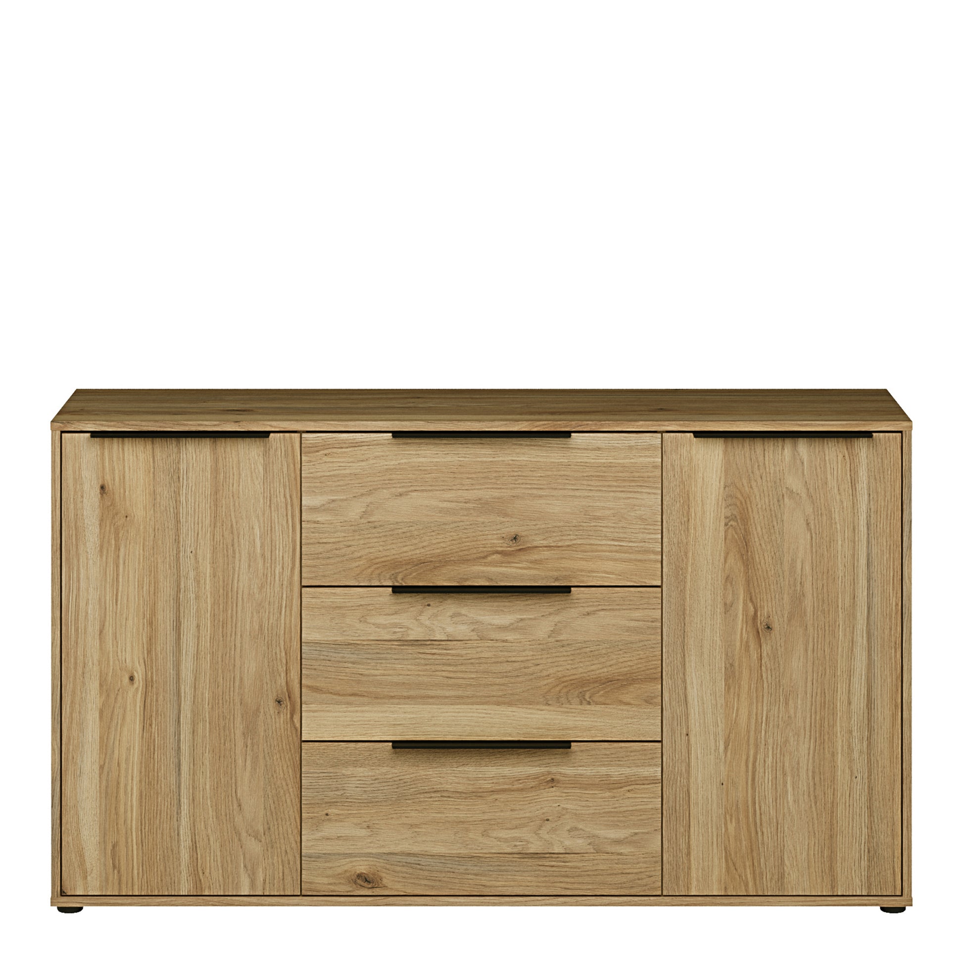 Orkney 3 Drawer Sidebaord with 2 Doors in Mauvella Oak