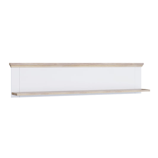 Pontypool Wall Shelf in White and Riva Oak