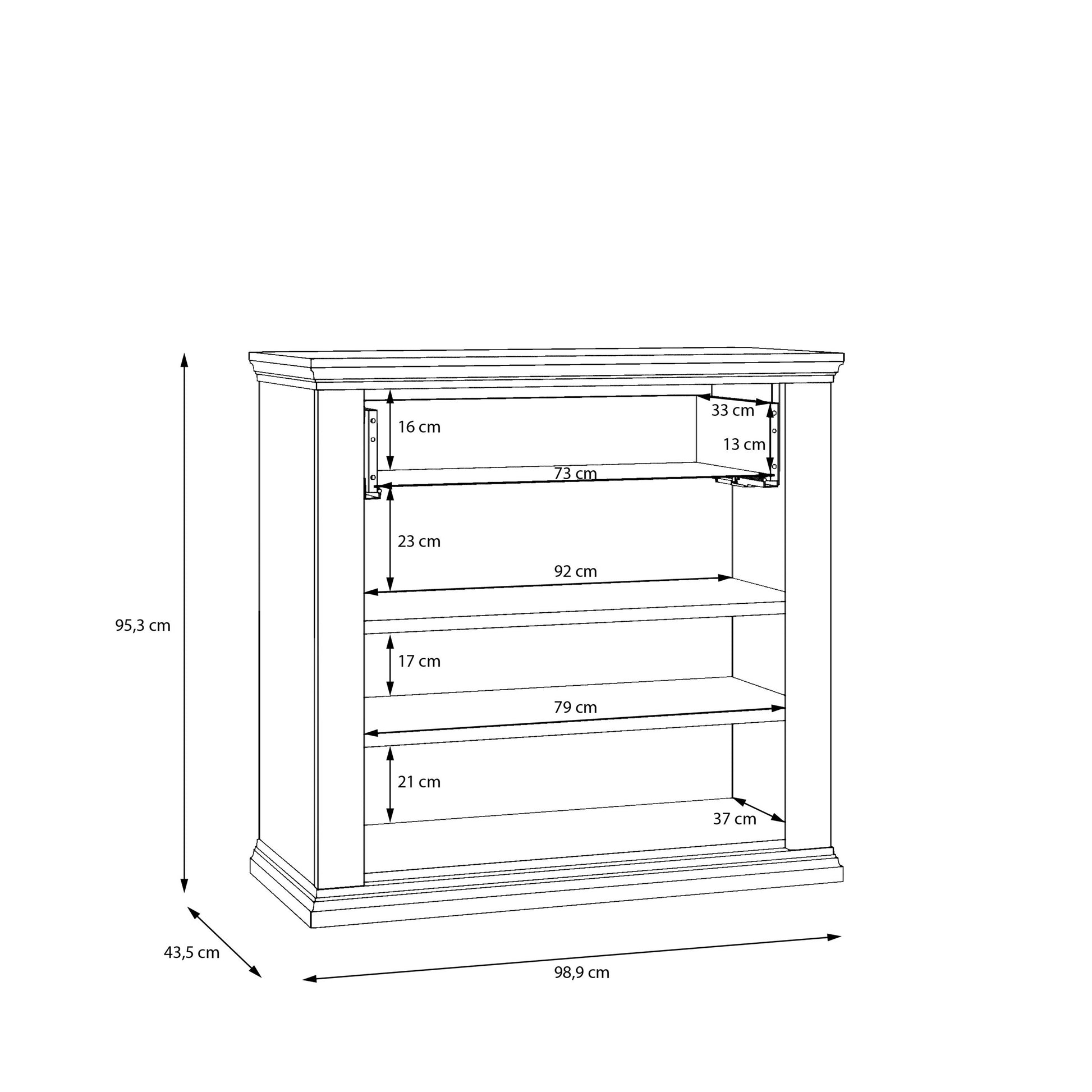 Pontypool 2 Door 1 Drawer Small Sideboard in Wolfram Grey and Mauvella Oak