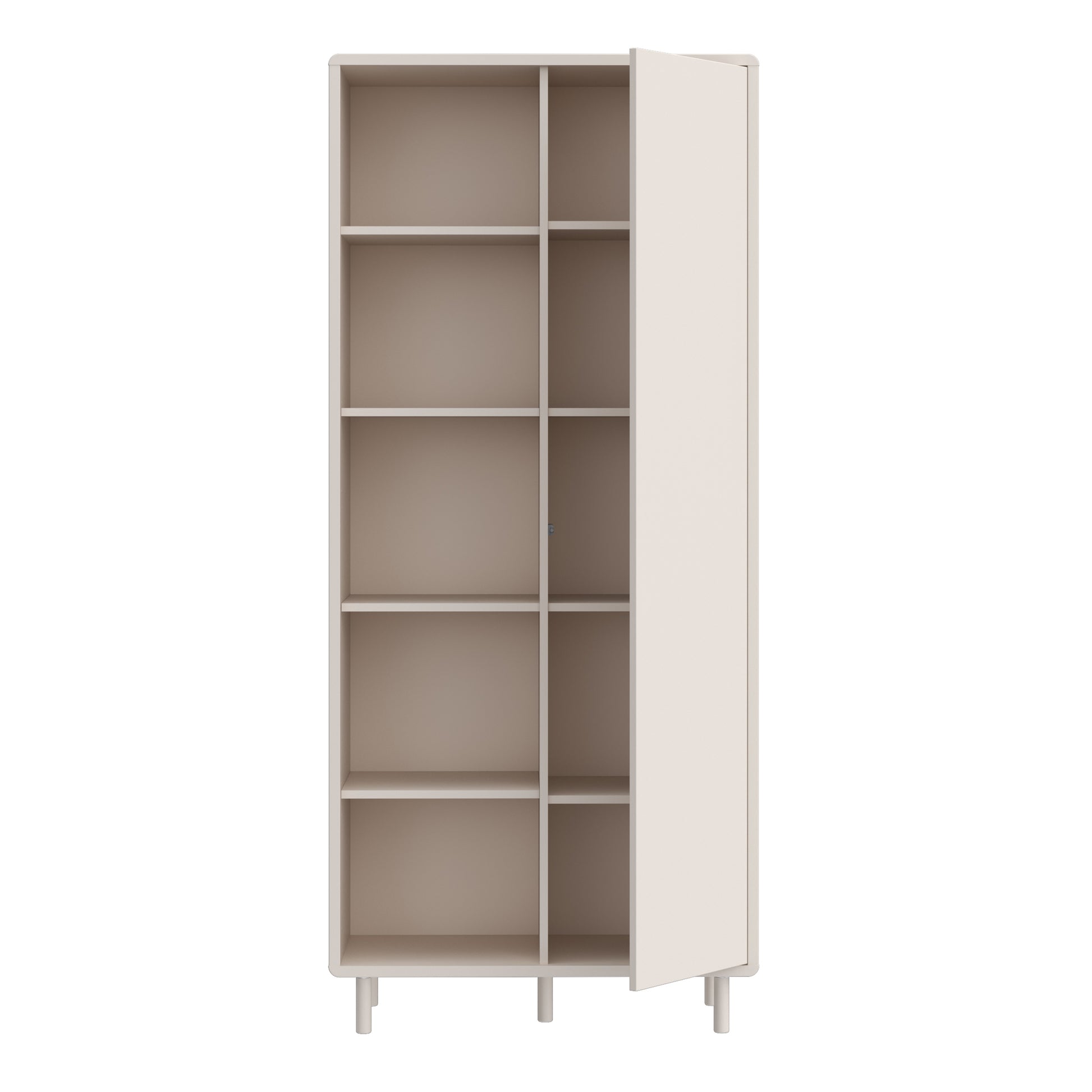 Playly Tall Storage Cabinet with Door/Open Shelving in Sand