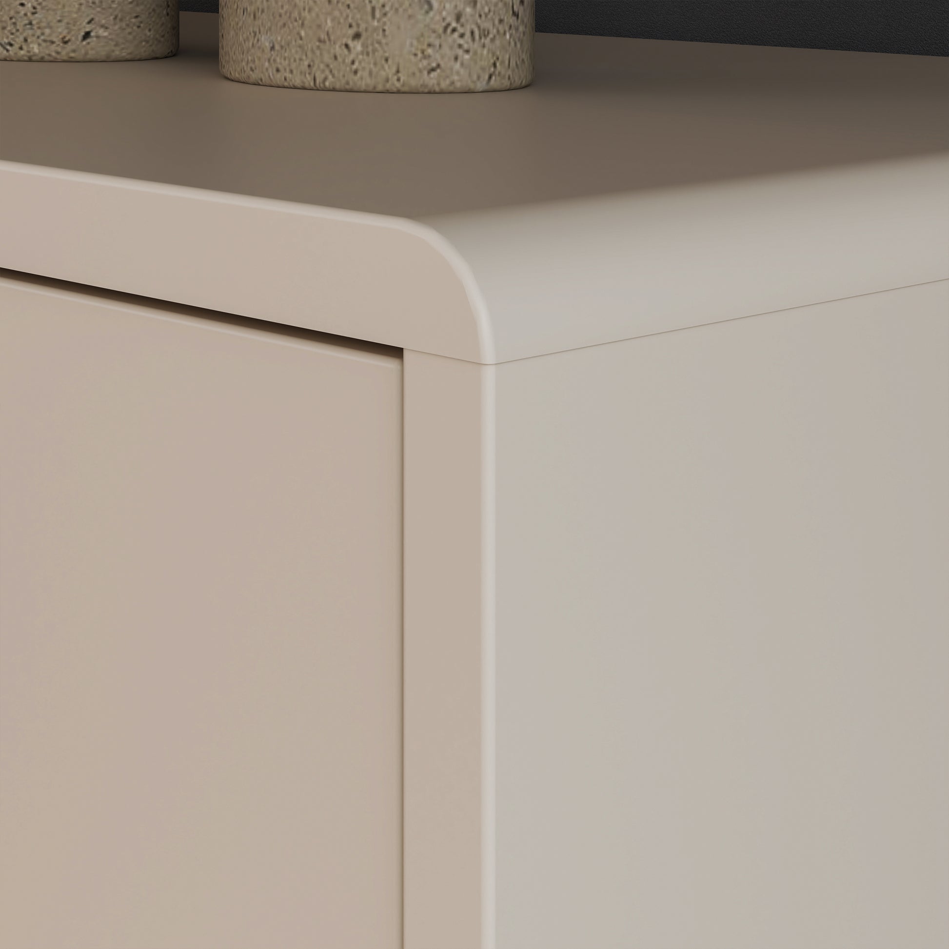 Playly Tall Storage Cabinet with Door/Open Shelving in Sand