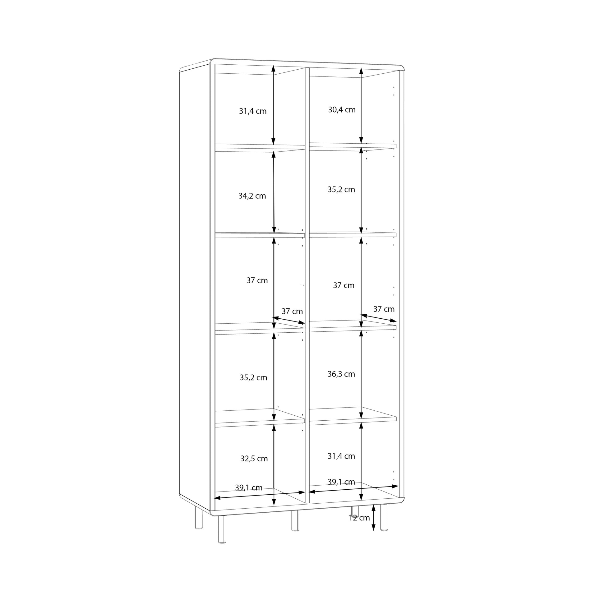 Playly Tall Storage Cabinet with Door and Concealed Open Shelving in Sand