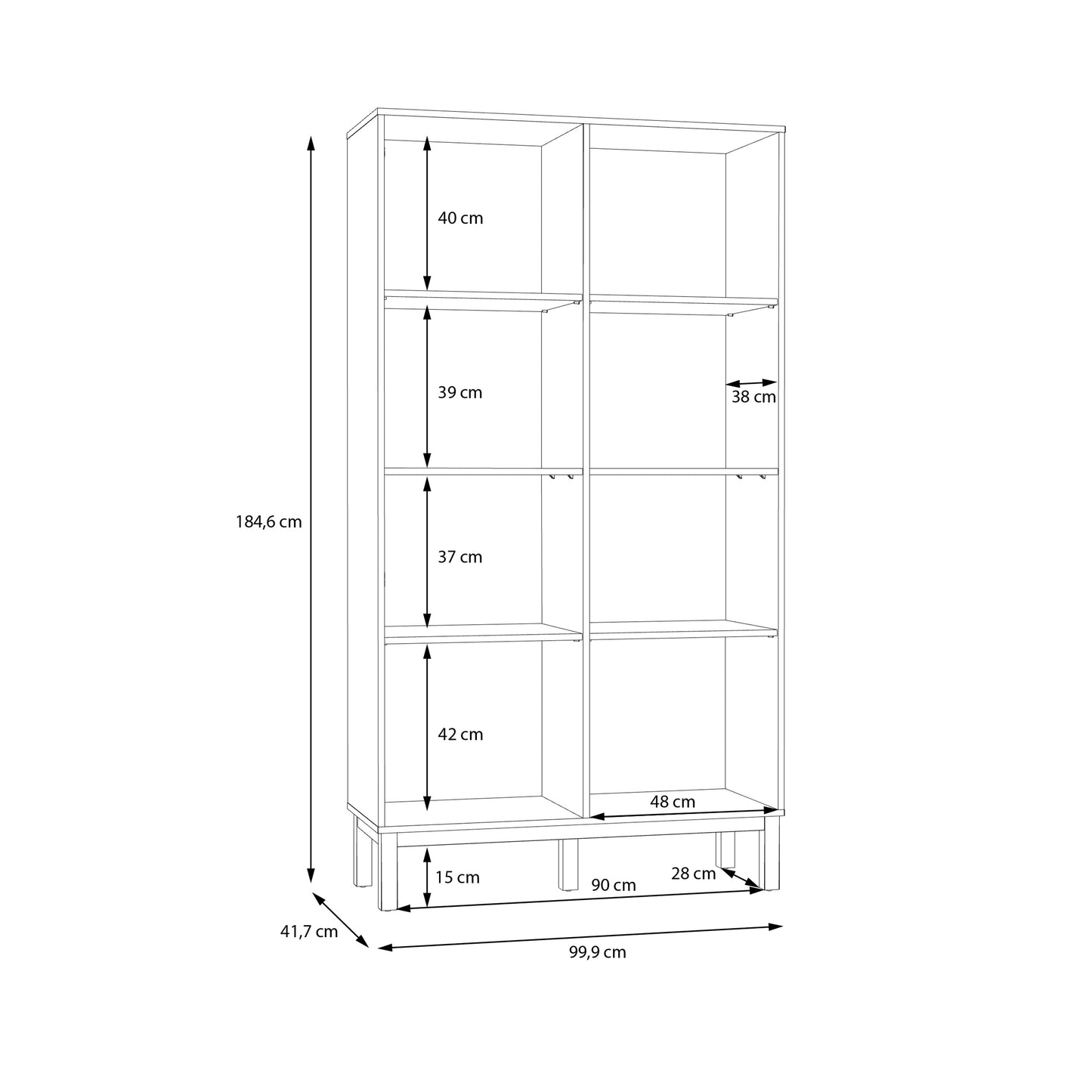 Wensley Display Cabinet with 1 Door and  1 Glass Door in Light Grey and Oak inc LED Lighting