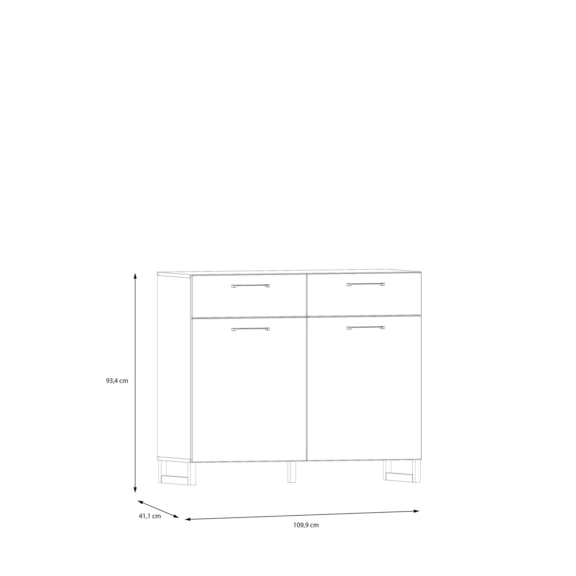 Sali 2 Door  2 Drawer Chest in Sage Green