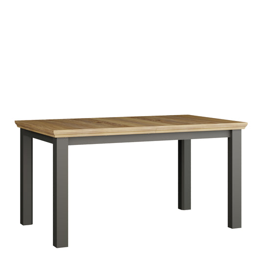 Pontypool Rectangular Dining Table 150x90cm in Wolfram Grey and Mauvella Oak