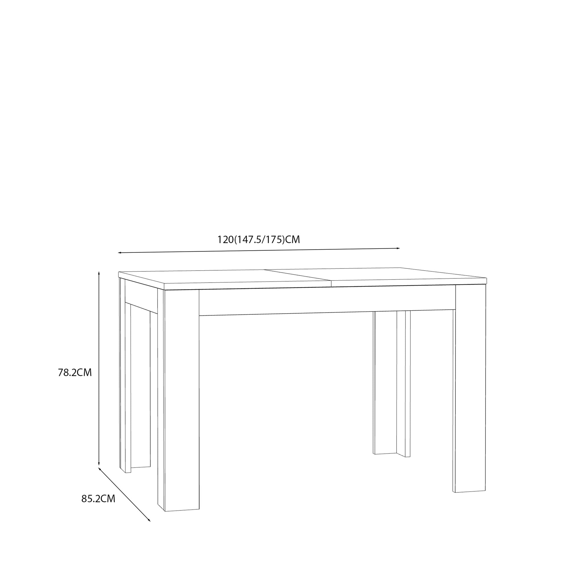 Grafton Extending Dining Table in Oak 120-175cm