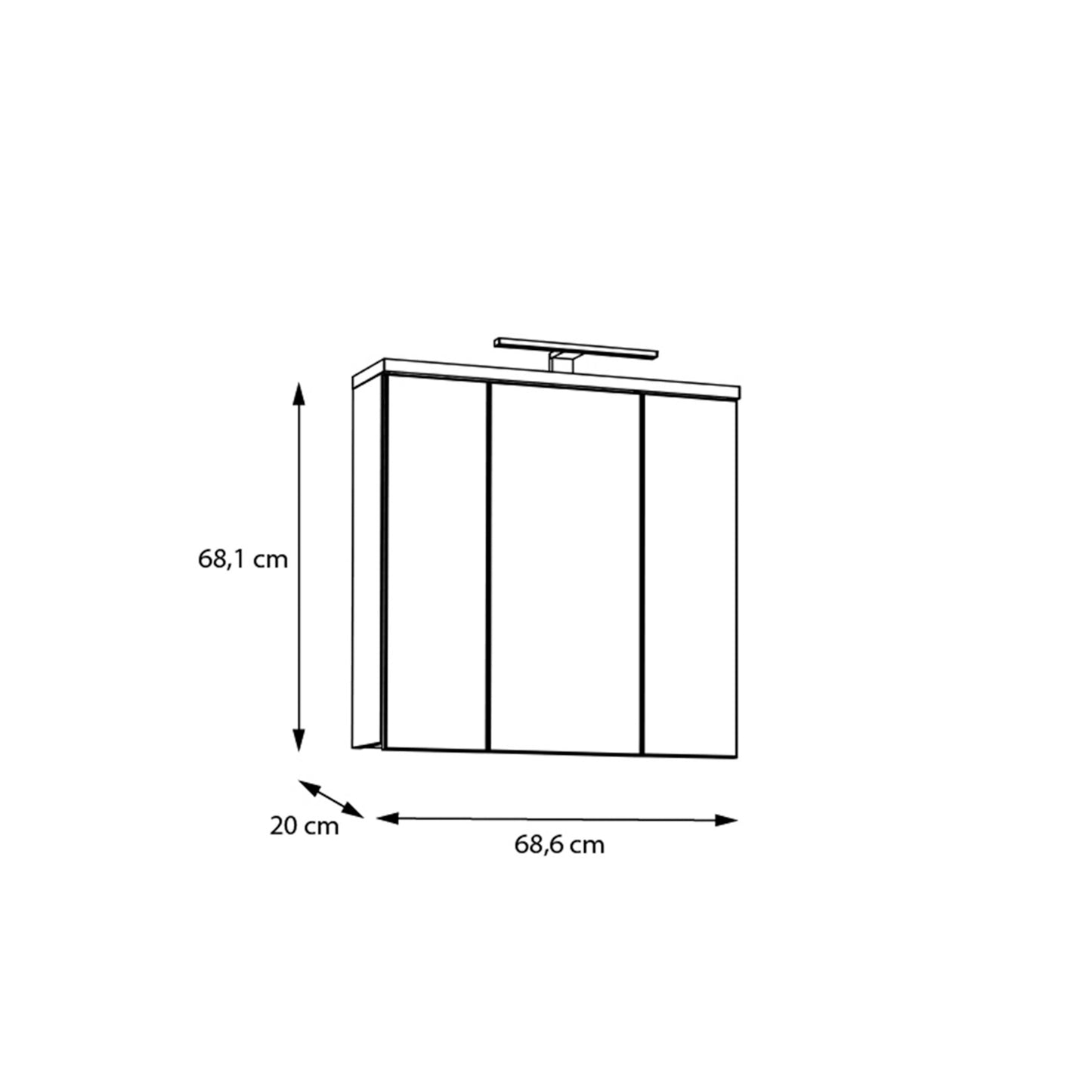 Veris 3 Door Mirrored Bathroom Cabinet with Integrated LED Lighting � Artisan Oak and Sage Green