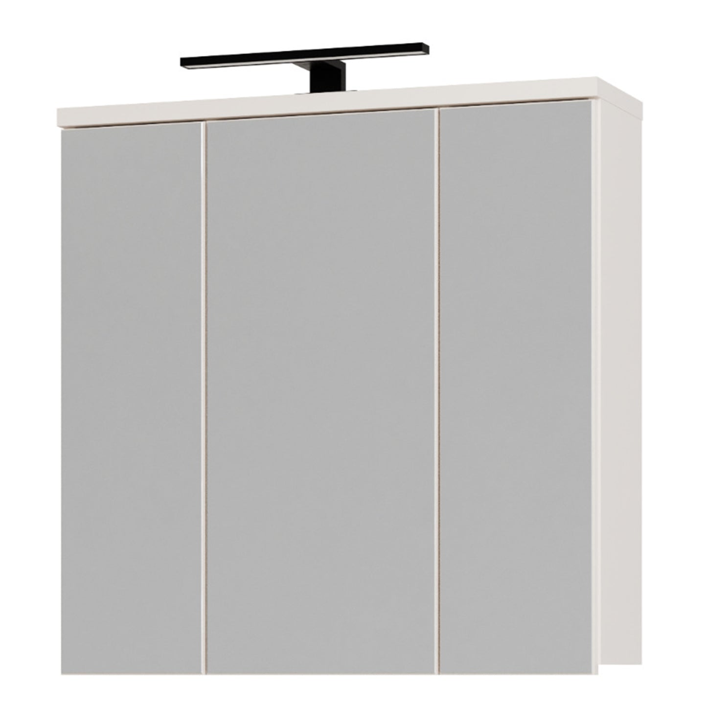 Veris 3 Door Mirrored Bathroom Cabinet with Integrated LED Lighting in Sand